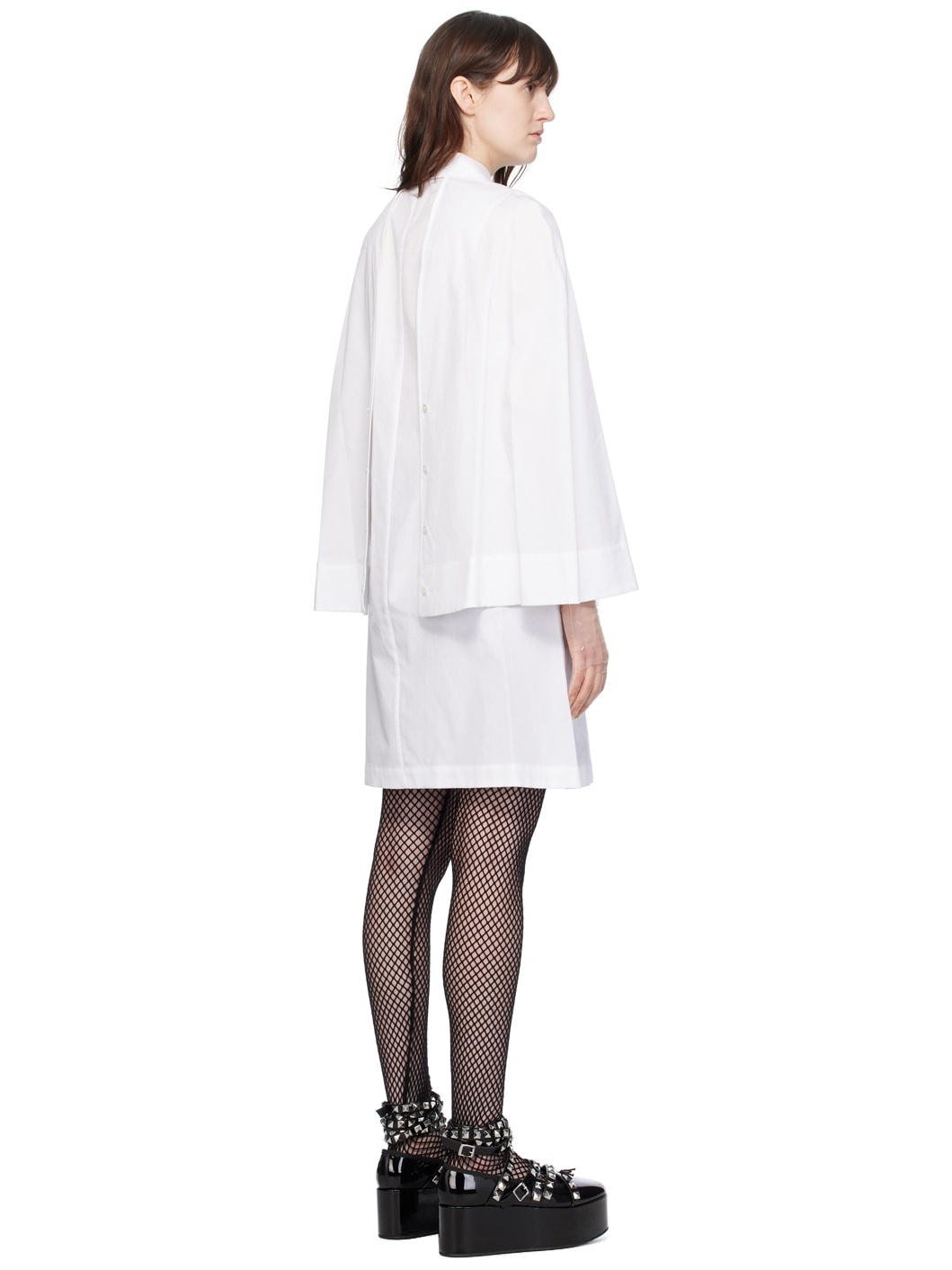 Noir Kei Ninomiya White Layered Midi Dress Reversible