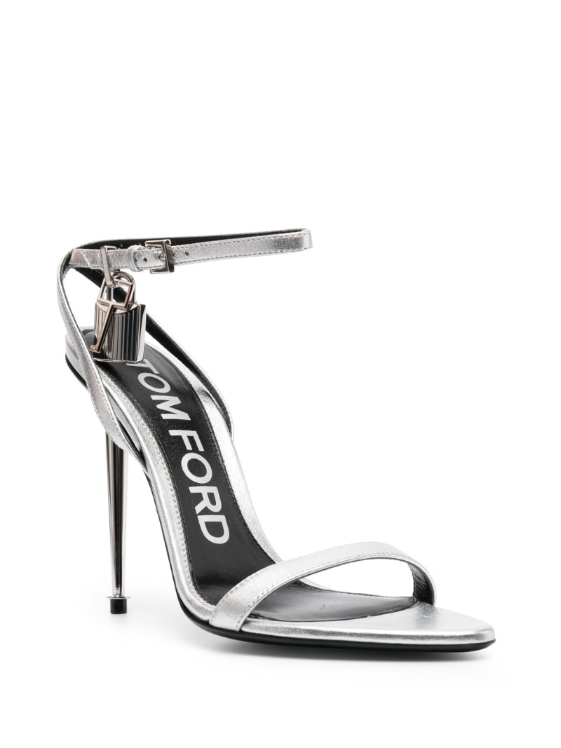 TOM FORD Padlock Pointy Naked Heeled Sandals REVERSIBLE