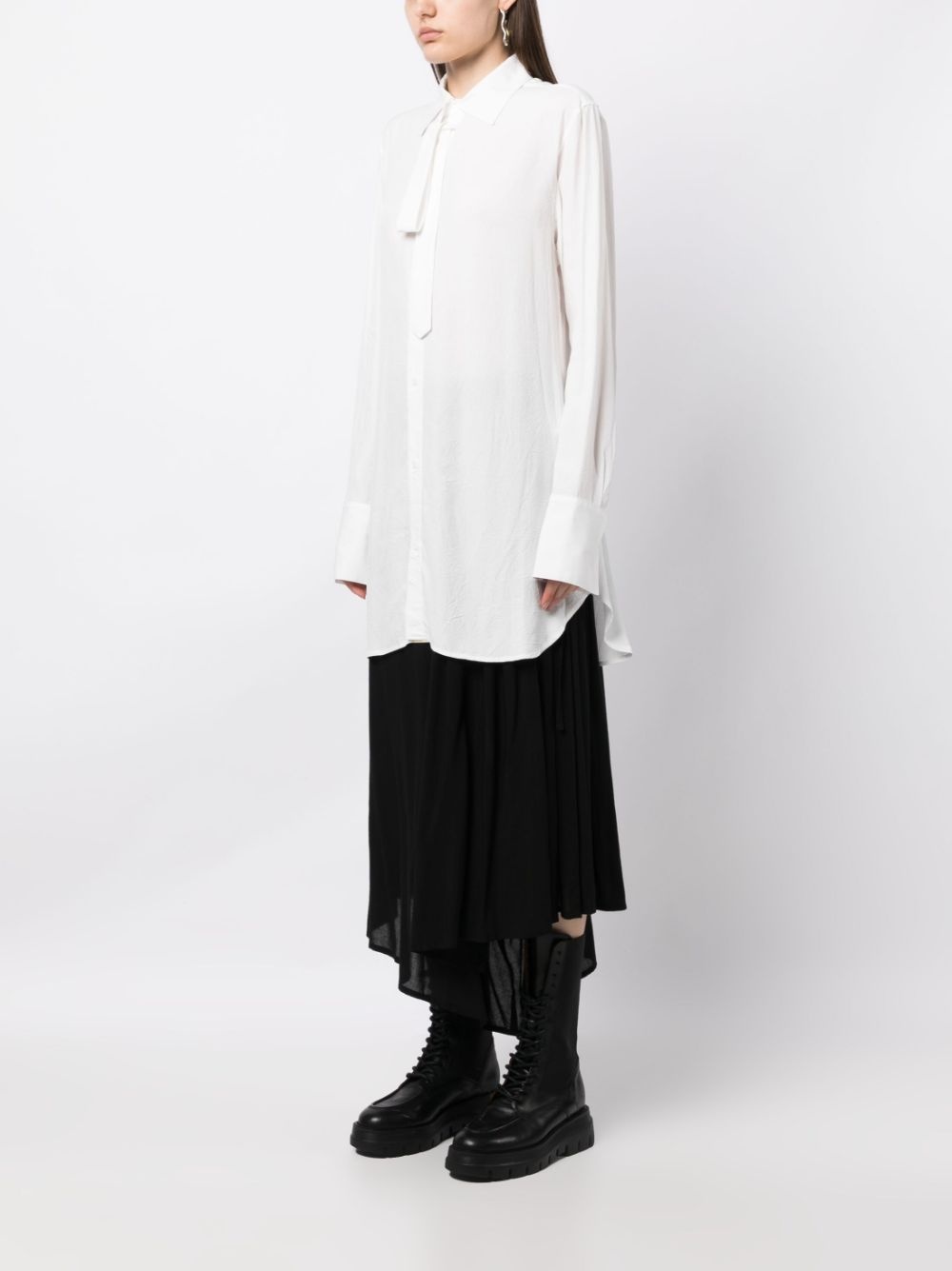 Yohji Yamamoto Pussy Bow Collar Shirt Reversible