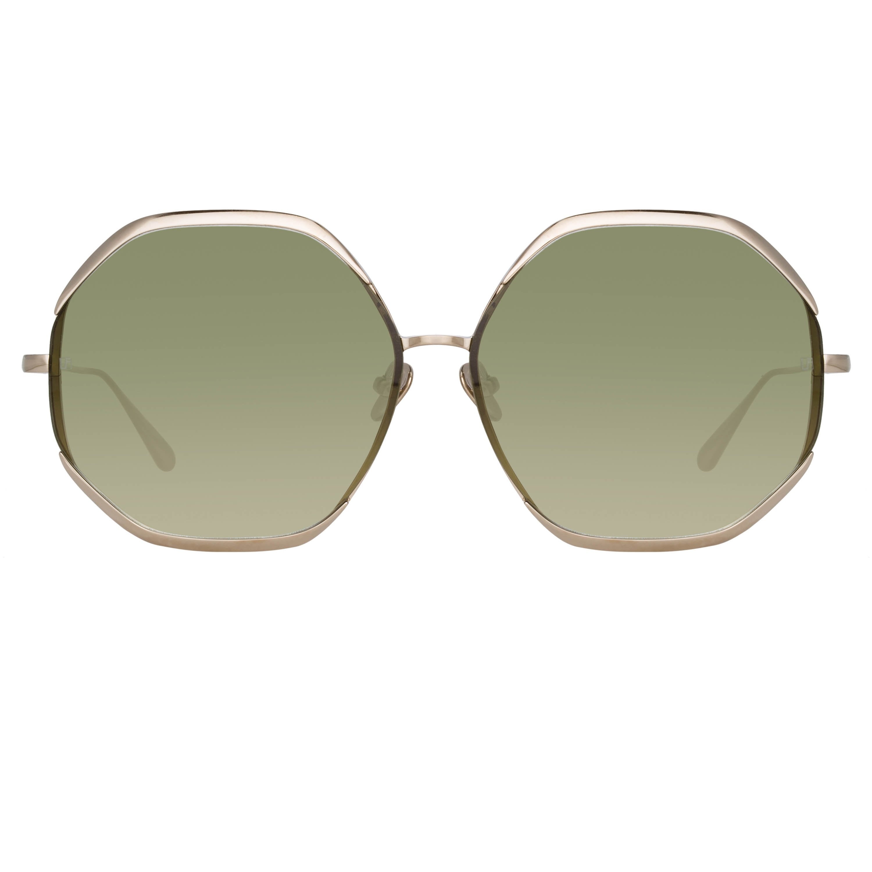 Linda Farrow Camila Oversized Sunglasses In Light Gold Reversible