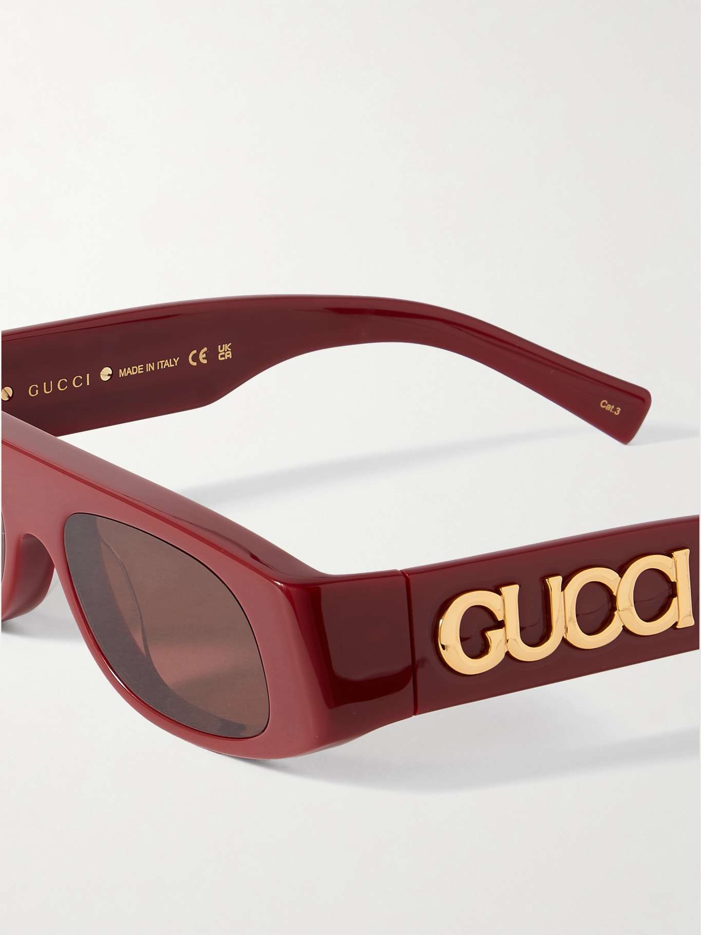 Gucci Rectangular Frame Acetate Sunglasses Reversible