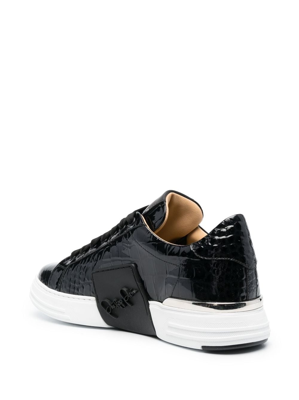 PHILIPP PLEIN Hexagon Crocodile Effect Sneakers REVERSIBLE