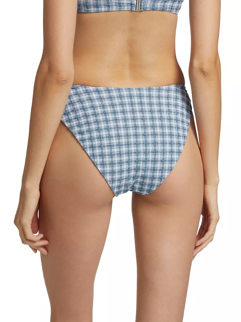 SIMKHAI Francesca Seersucker Bikini Bottom REVERSIBLE