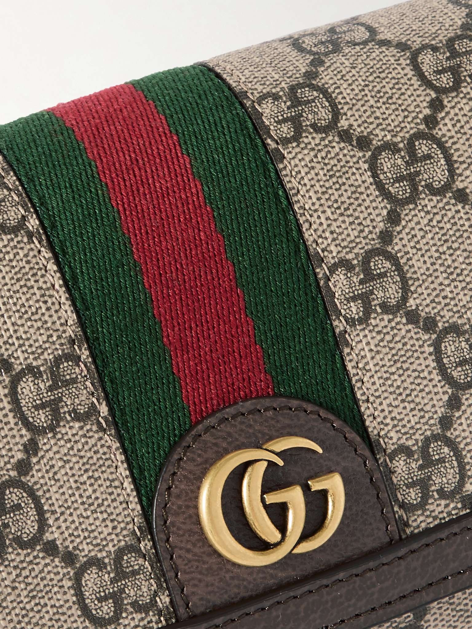 Gucci Ophidia Mini Leather Trimmed Monogrammed Coated Canvas Messenger