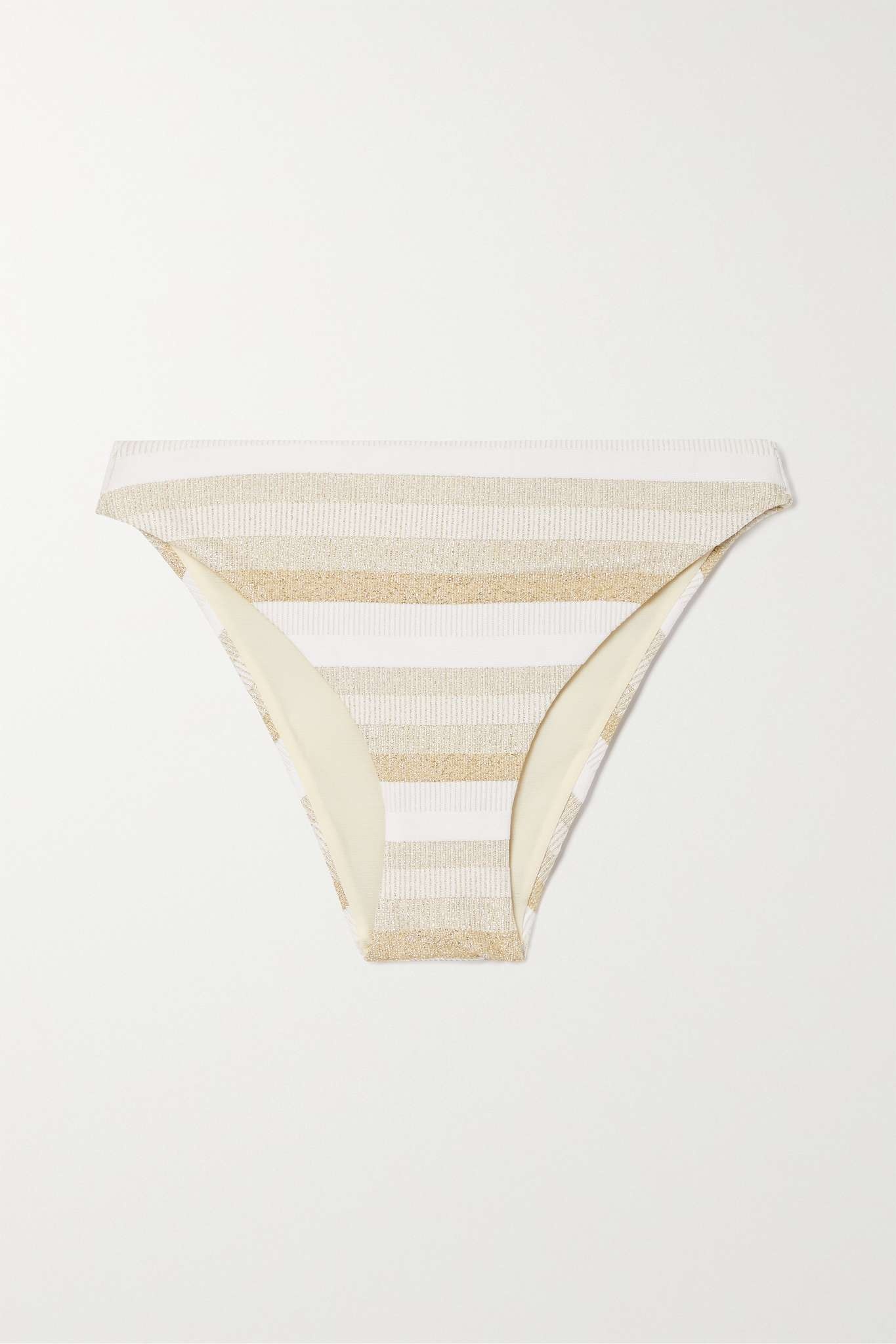 Max Mara Swami Metallic Striped Stretch Bikini Briefs Reversible