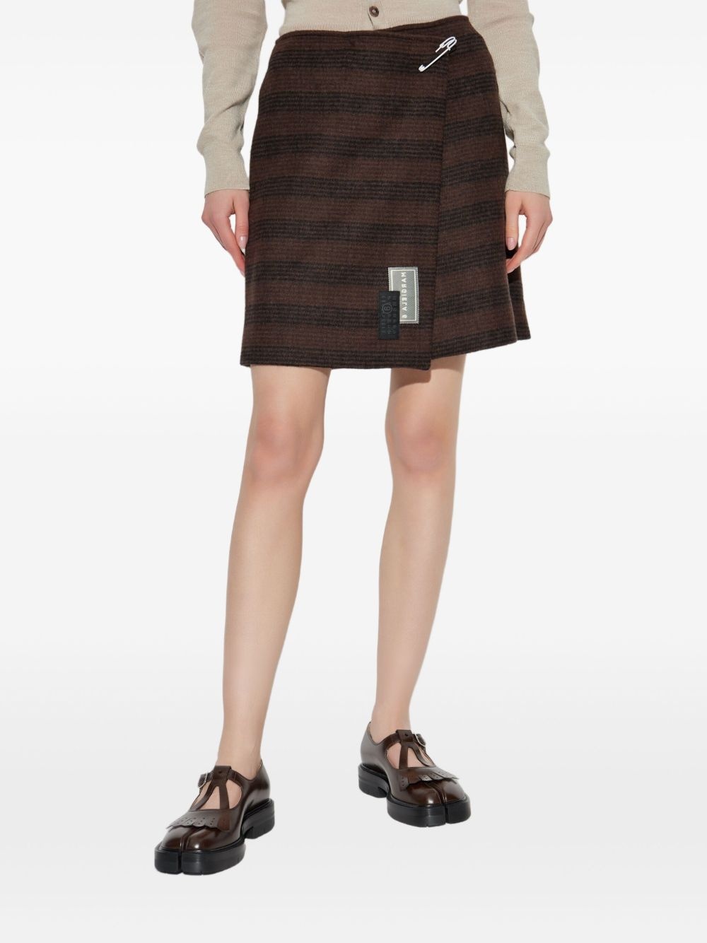 asymmetric striped miniskirt - 3