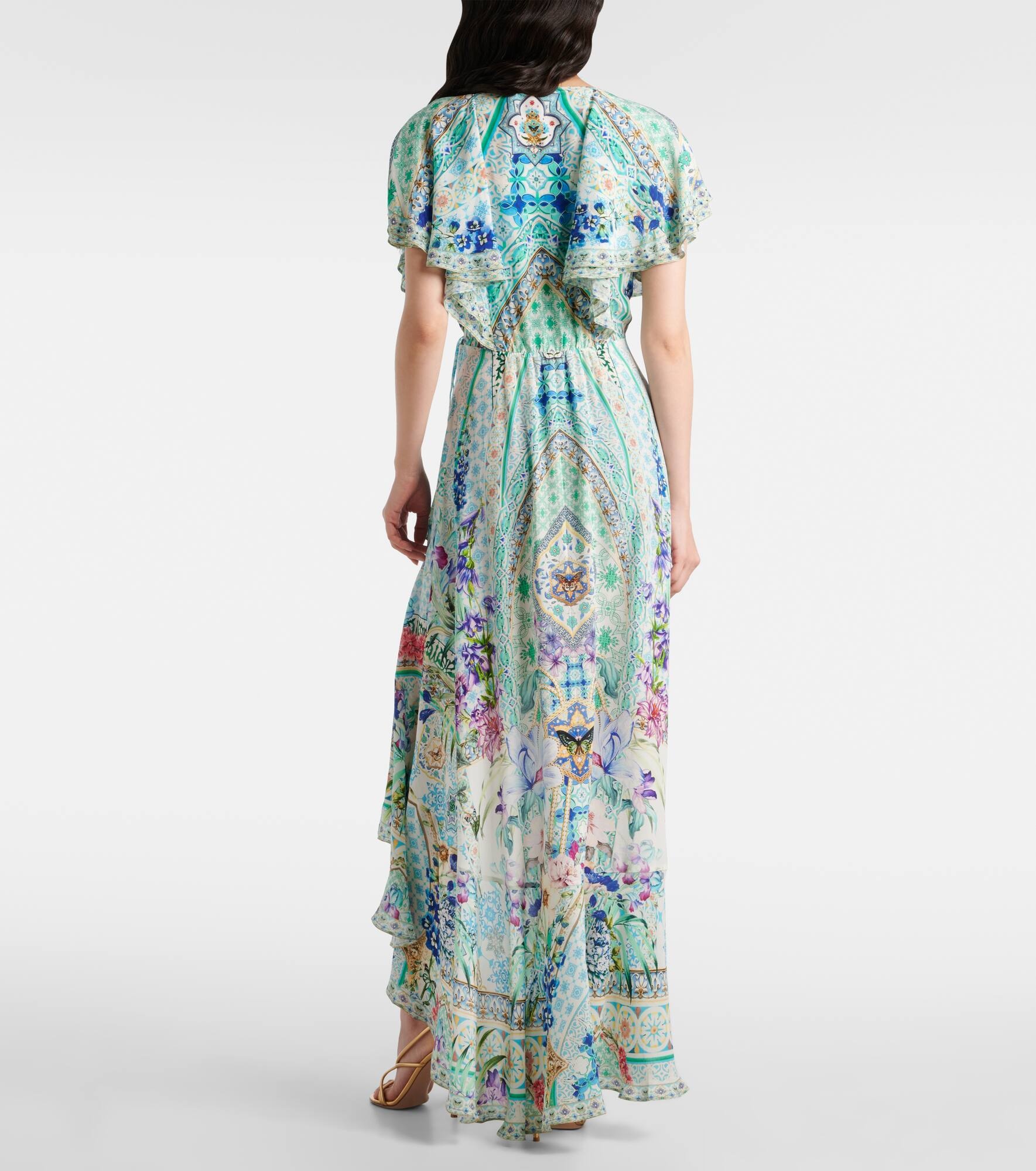 Crystal-embellished silk wrap dress - 3