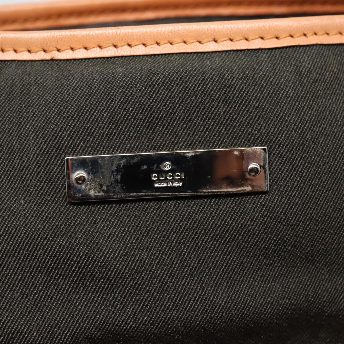 GUCCI Tote Bag Canvas Khaki Silver - 14