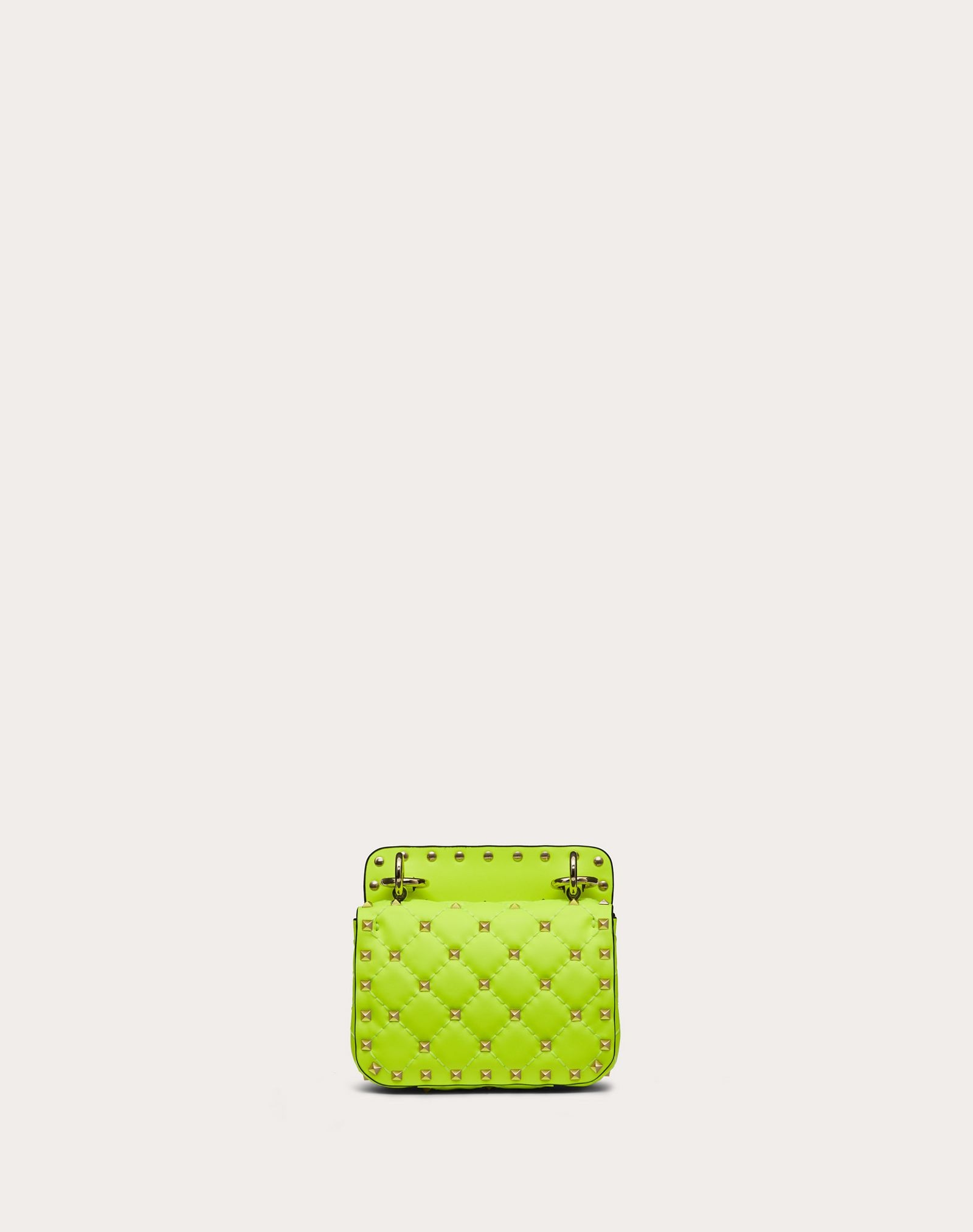 Micro Rockstud Spike fluo calfskin leather bag - 3