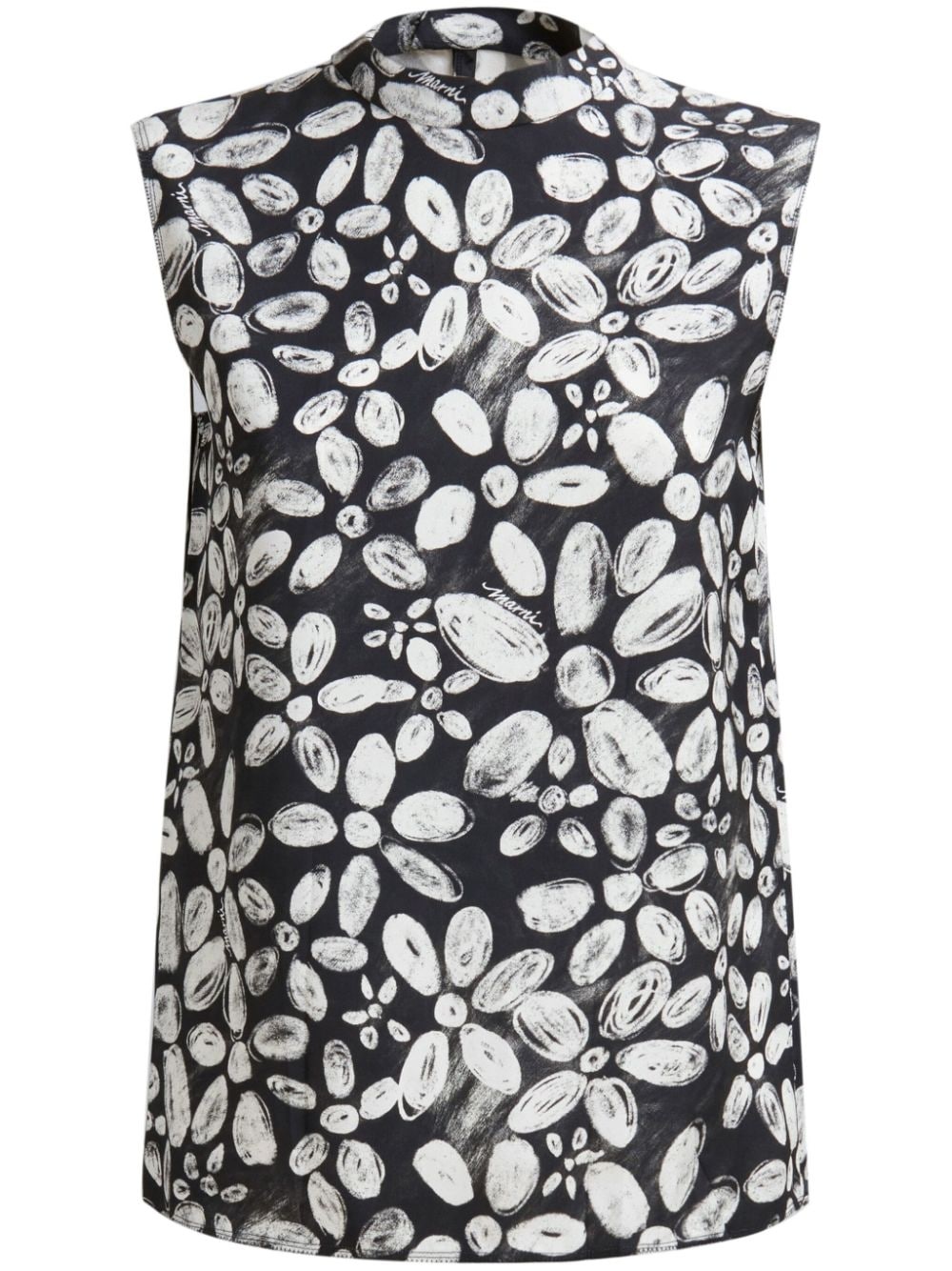 floral-print sleeveless top - 1