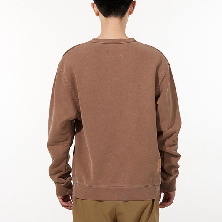 Men's Air Jordan As J Flt Hrtg Flc Crew Embroidered Logo Sports Knit Pullover Round Neck Autumn Beig - 5