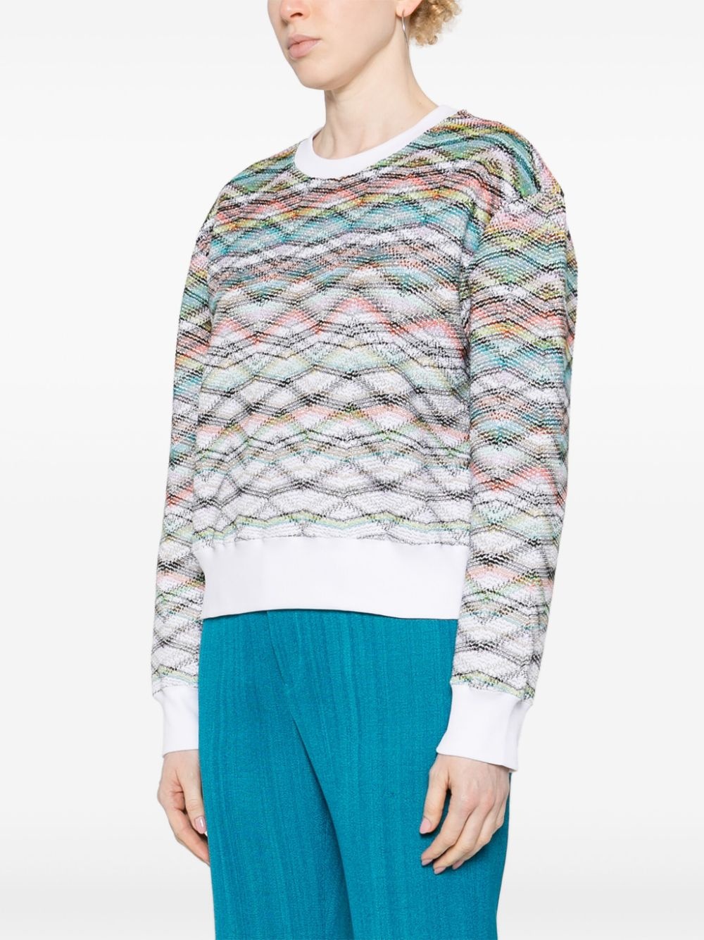 zigzag-woven sweatshirt - 3