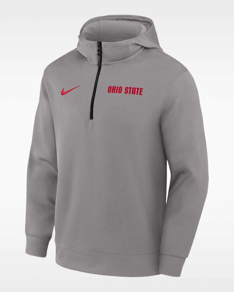 Ohio State Coaches Premium Men’s Nike Dri-FIT College 1/4-Zip Hoodie 1