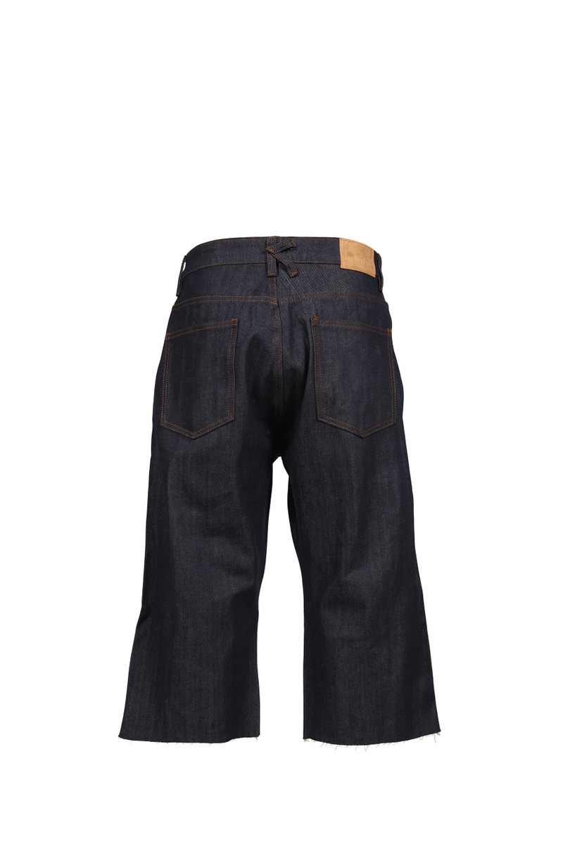 KidSuper STUDDED FACE PLATED LONG SHORTS / RAW DENIM outlook