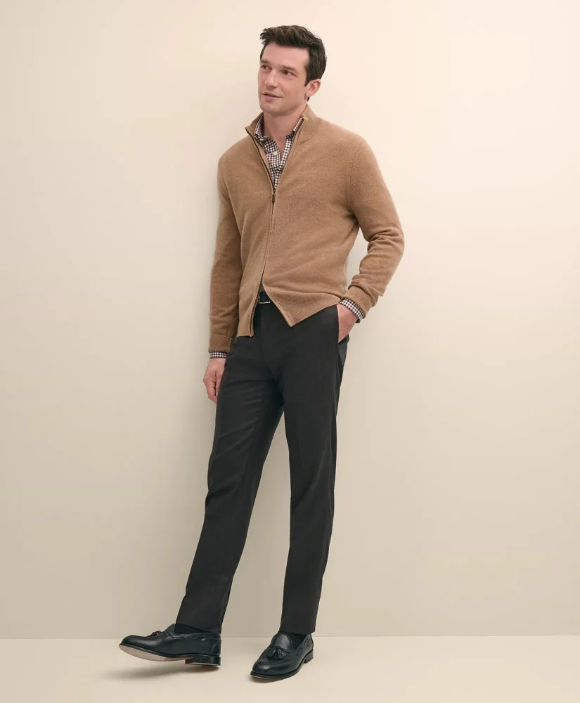 Slim Fit Wool Flannel Dress Pants - 1