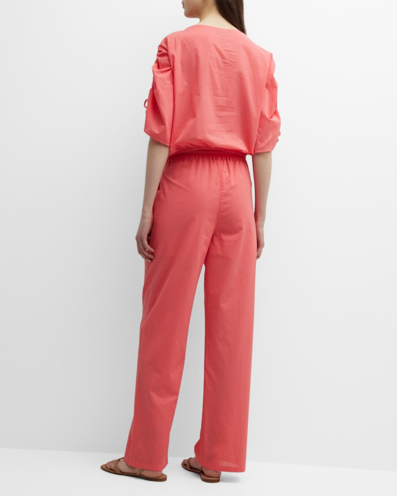 Cropped High-Rise Cotton Modal Trousers 4