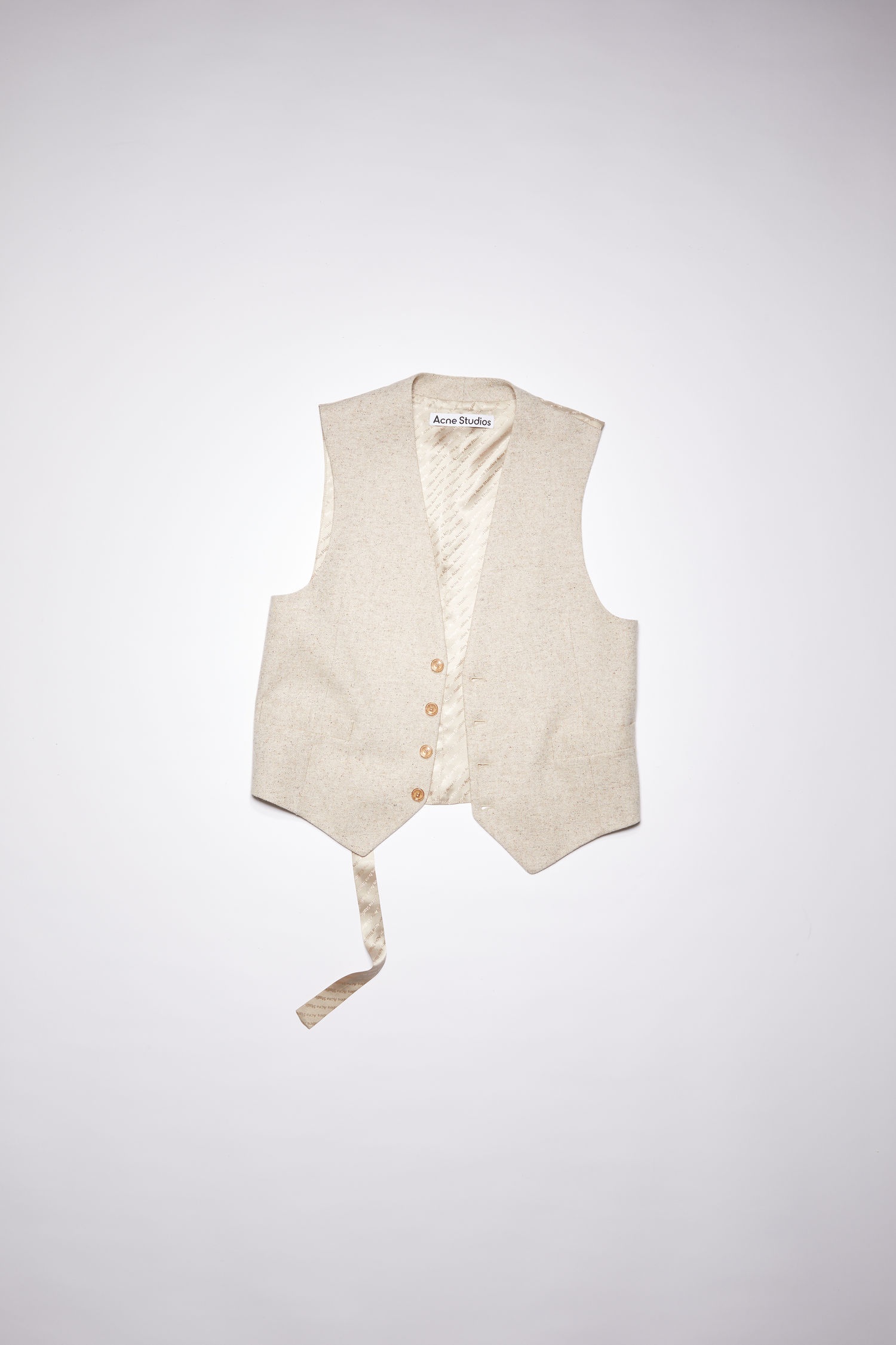 Tailored slim vest - Beige melange - 4