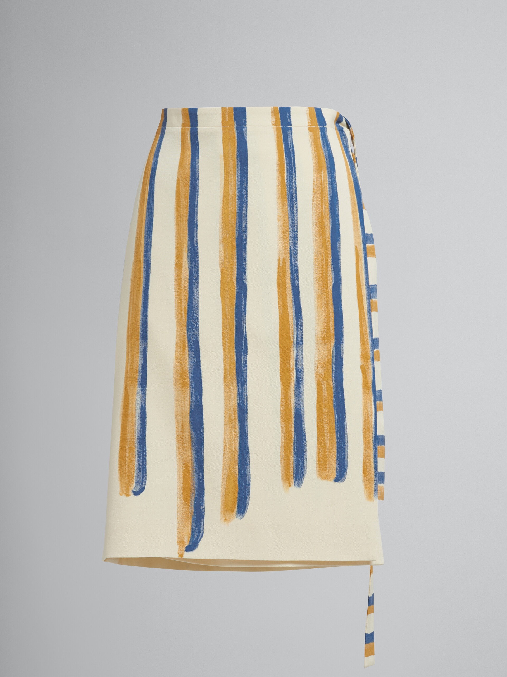WATERCOLOUR STRIPE GRAIN DE POUDRE WRAP SKIRT - 1