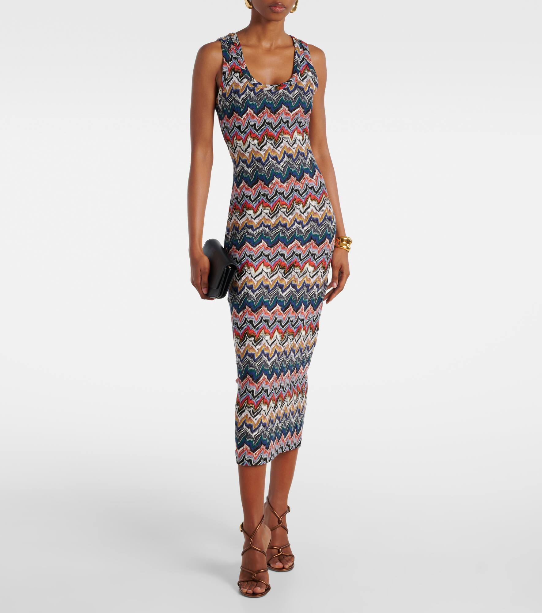 Zigzag lamé midi dress - 2