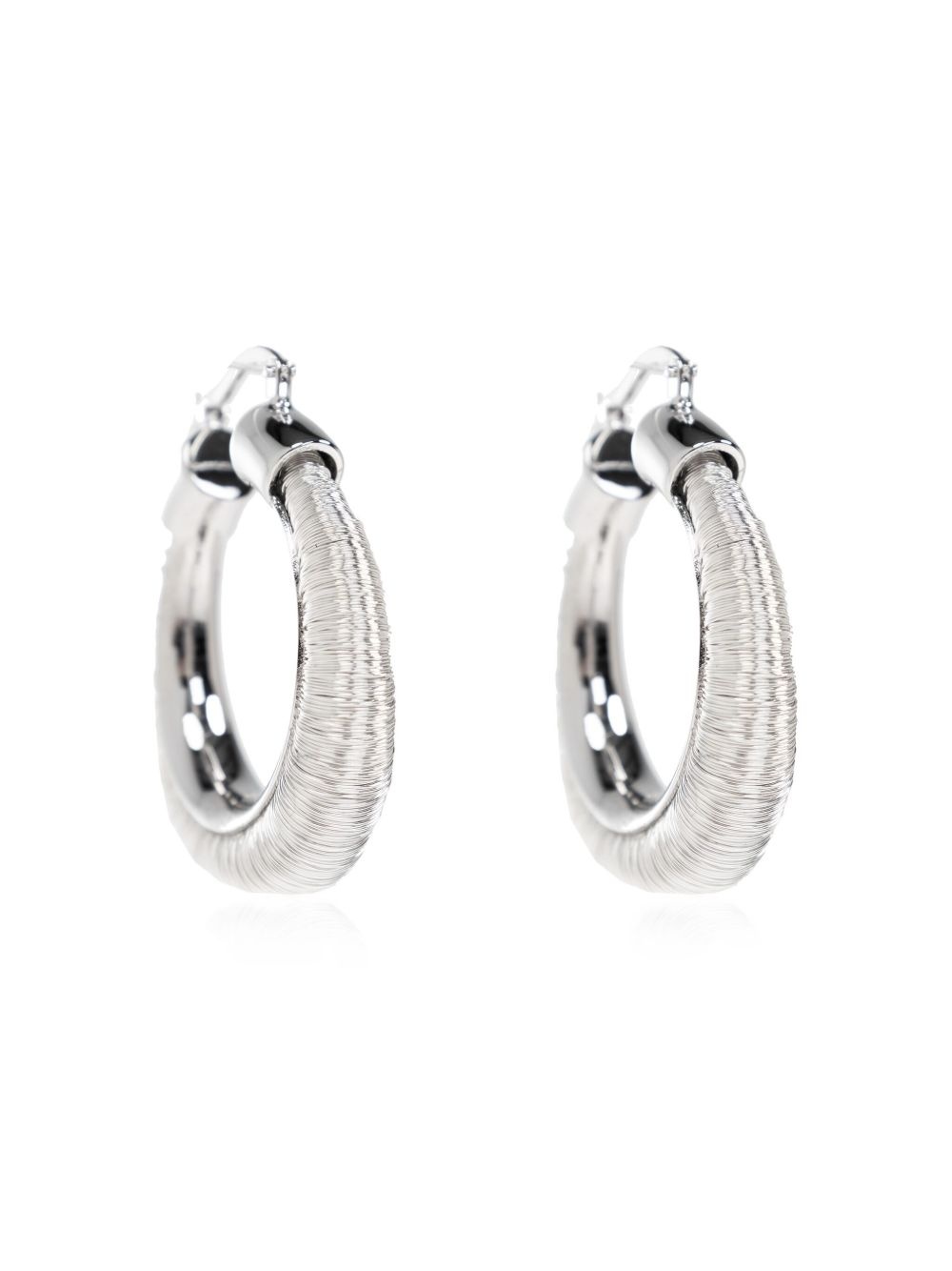 metallic hoop earrings - 3