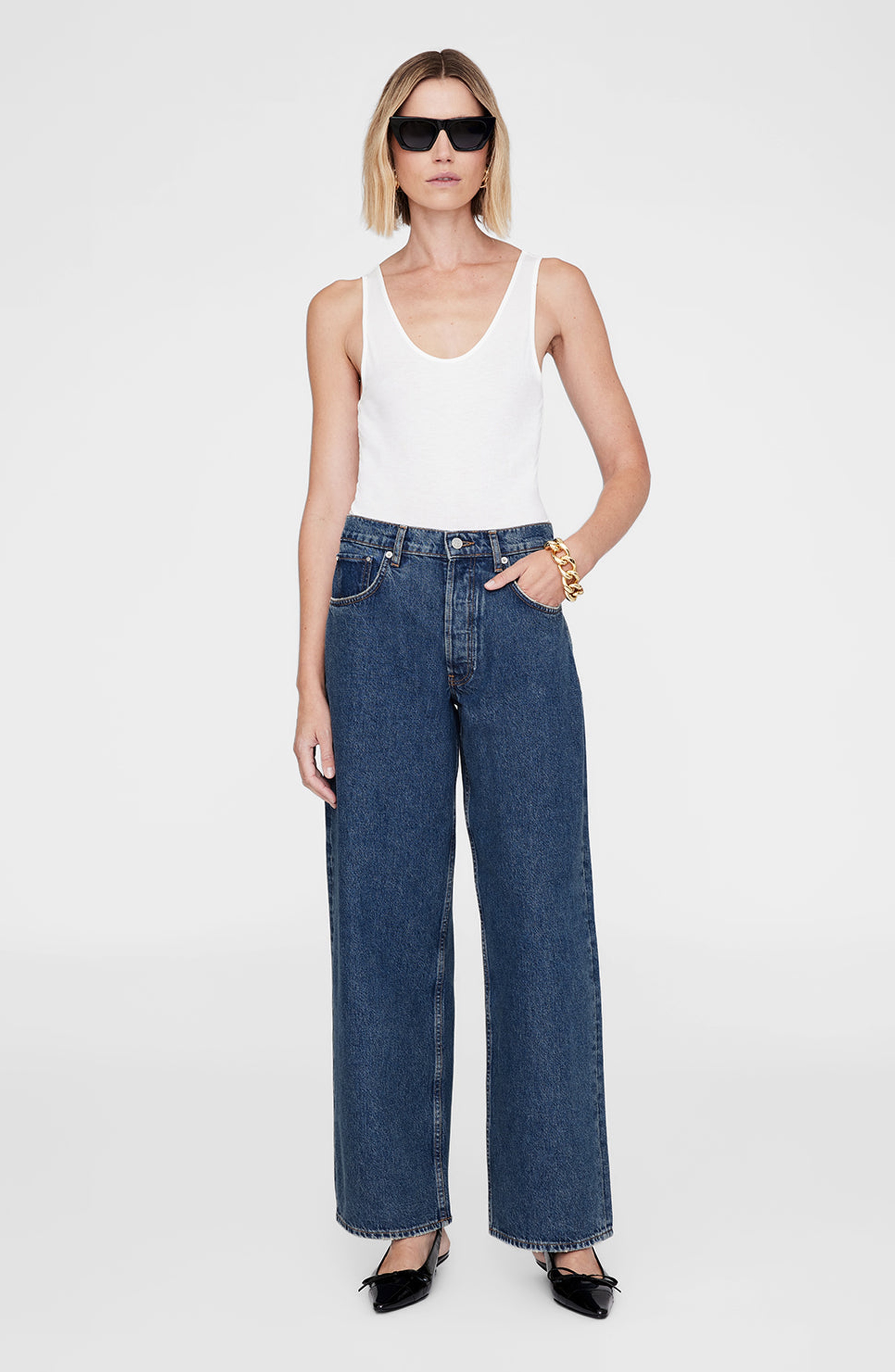 ANINE BING Manon Jean in Sea Blue at Nordstrom - 6