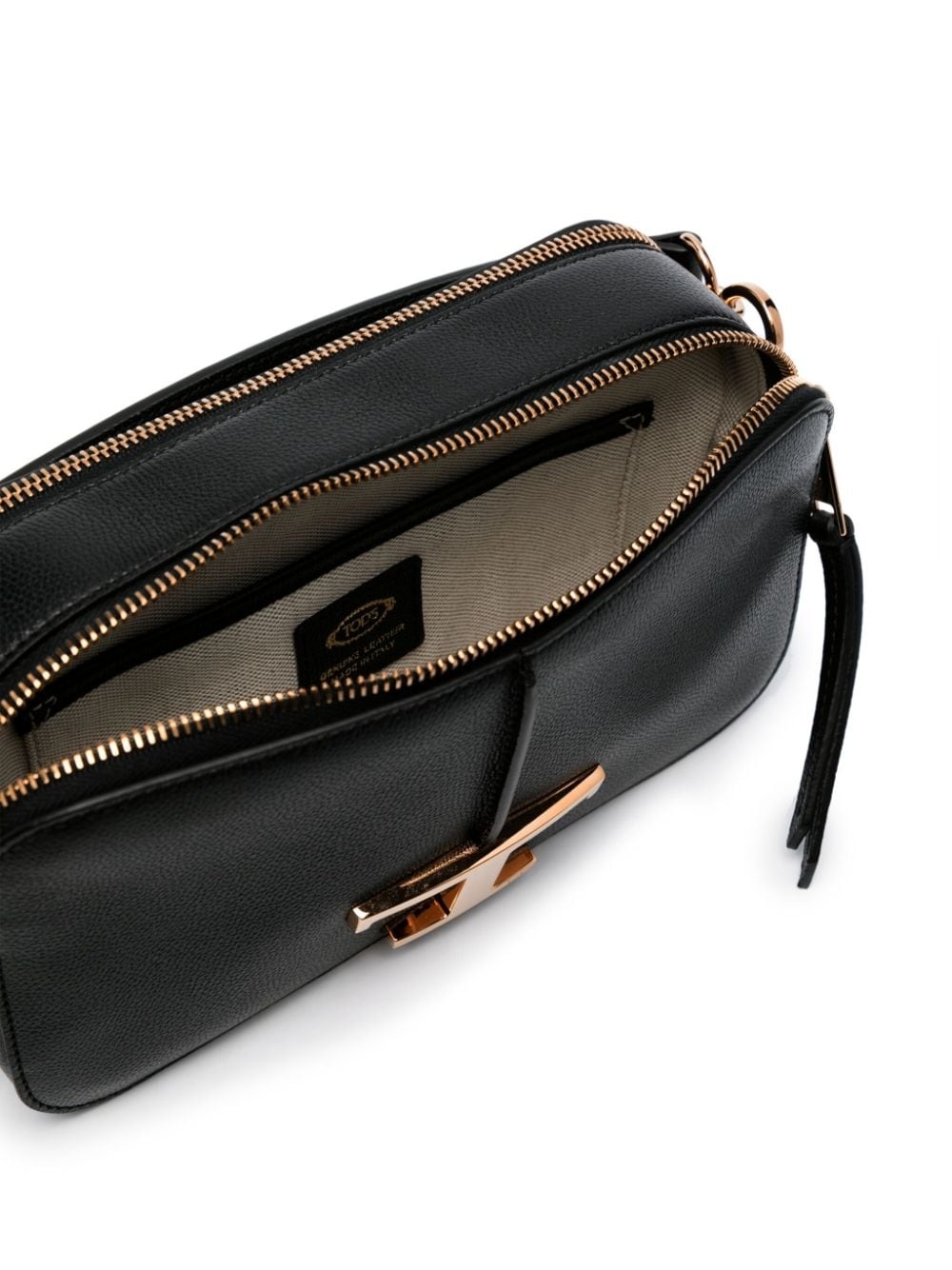 T-plaque leather tote bag - 5