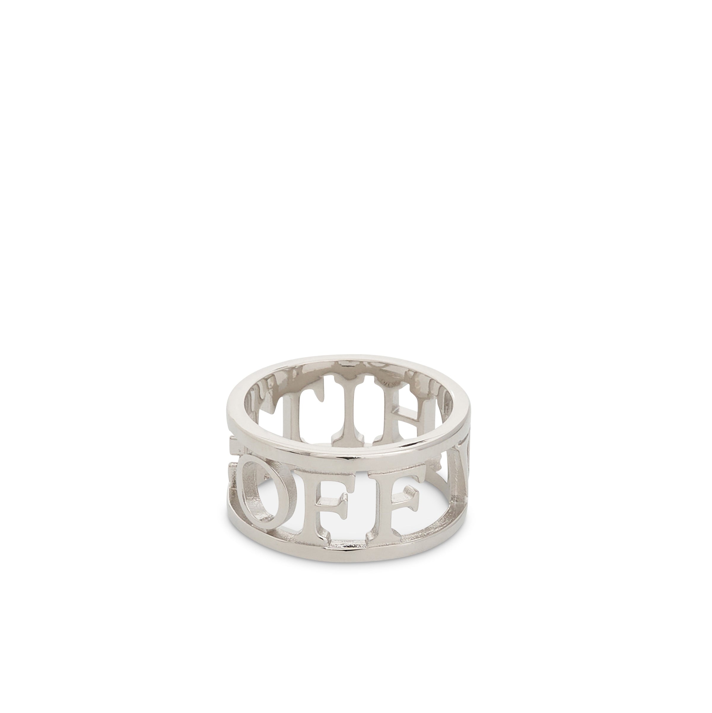 Logo Lettering Ring in Silver - 1