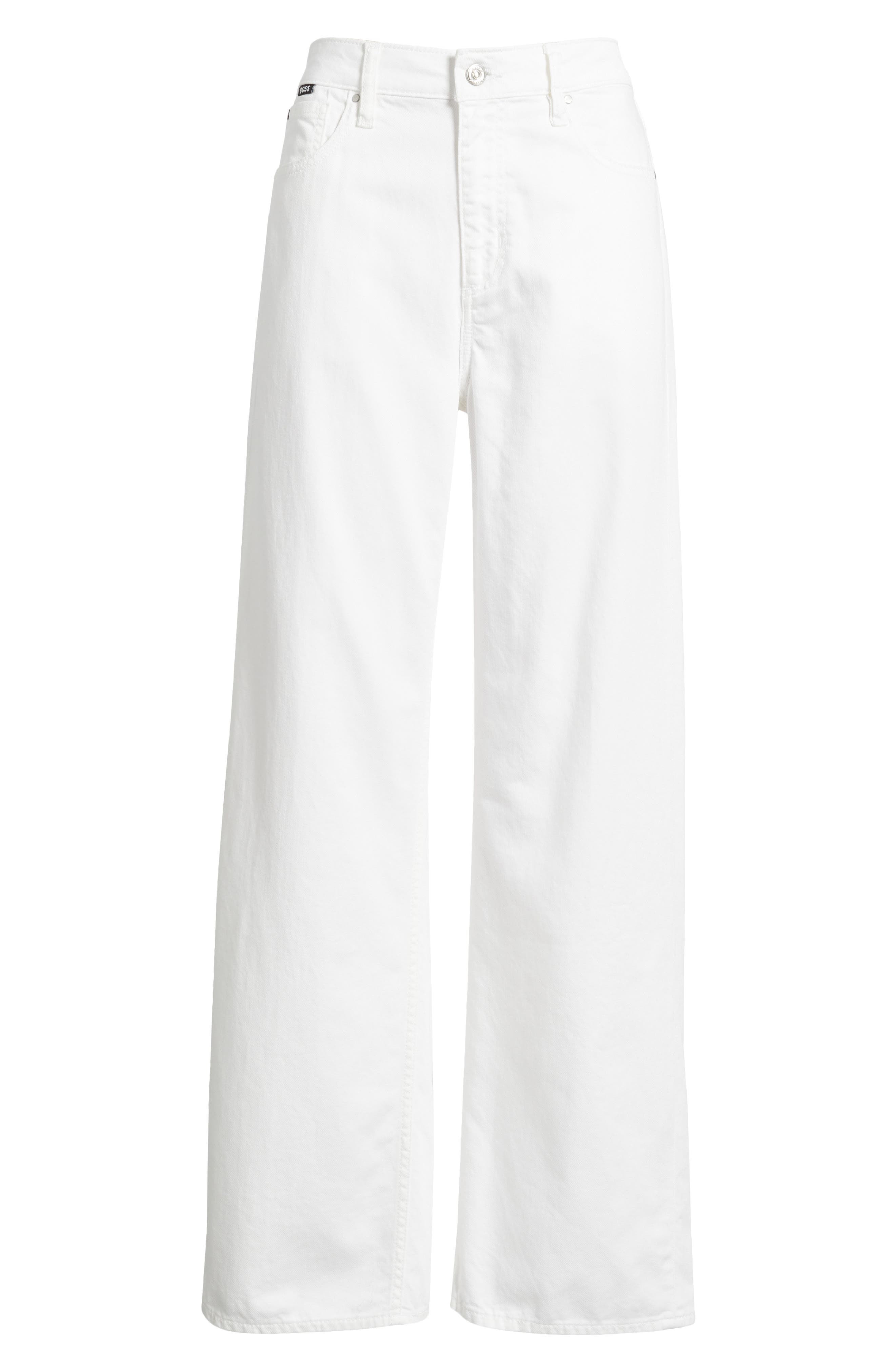 BOSS Crossroad Super Boyfriend Jeans in White at Nordstrom - 5