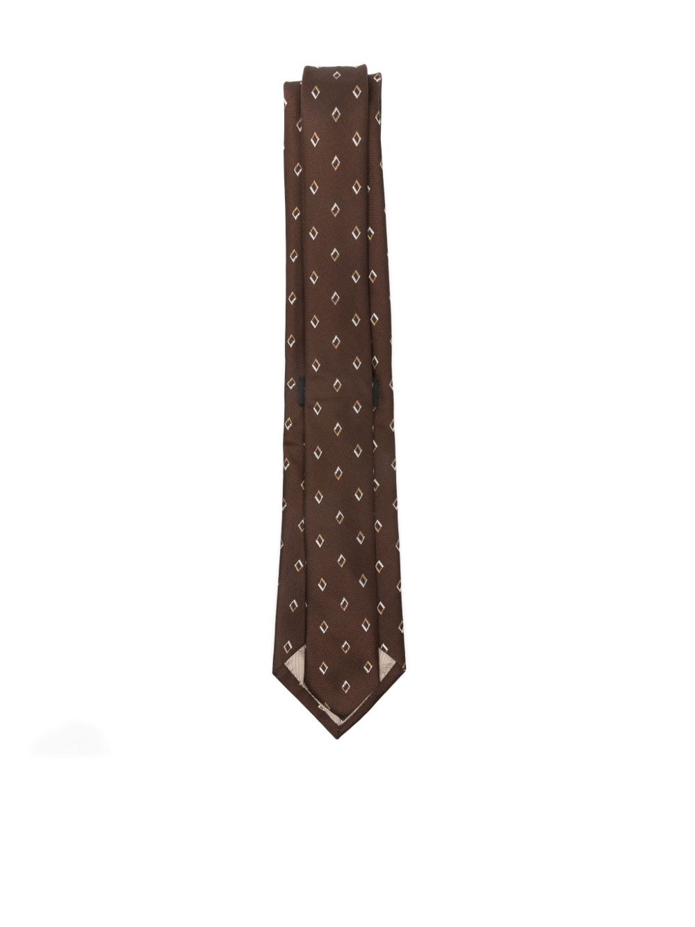 diamond-pattern silk tie - 2