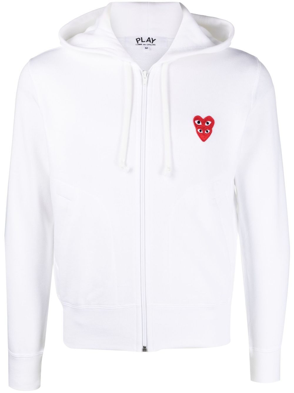 heart-print zipped cotton hoodie - 1