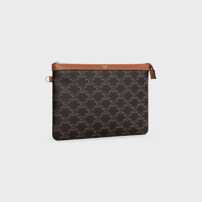 Pouch with strap in Triomphe Canvas and Calfskin 3