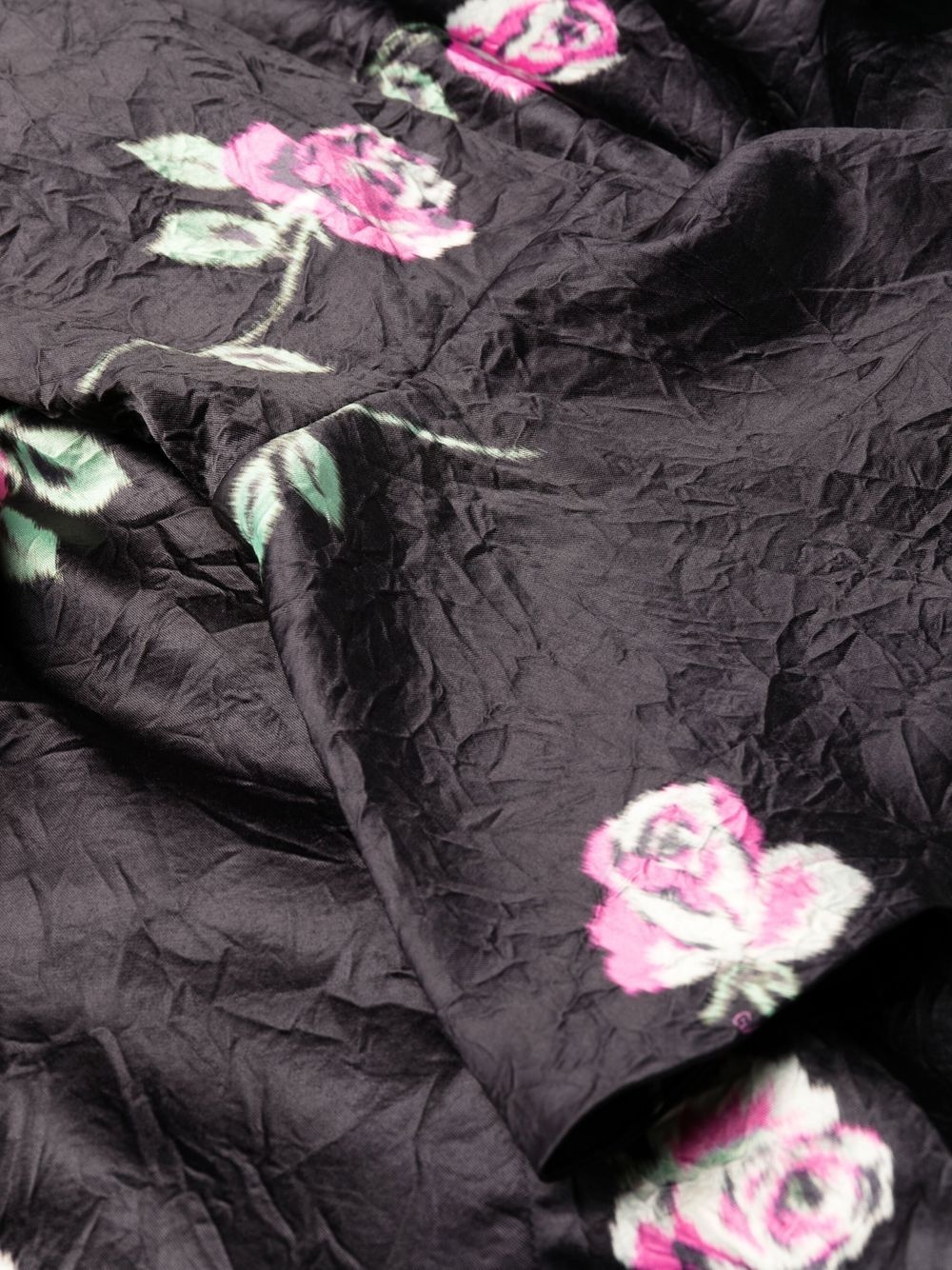 floral-print crinkled midi dress - 6