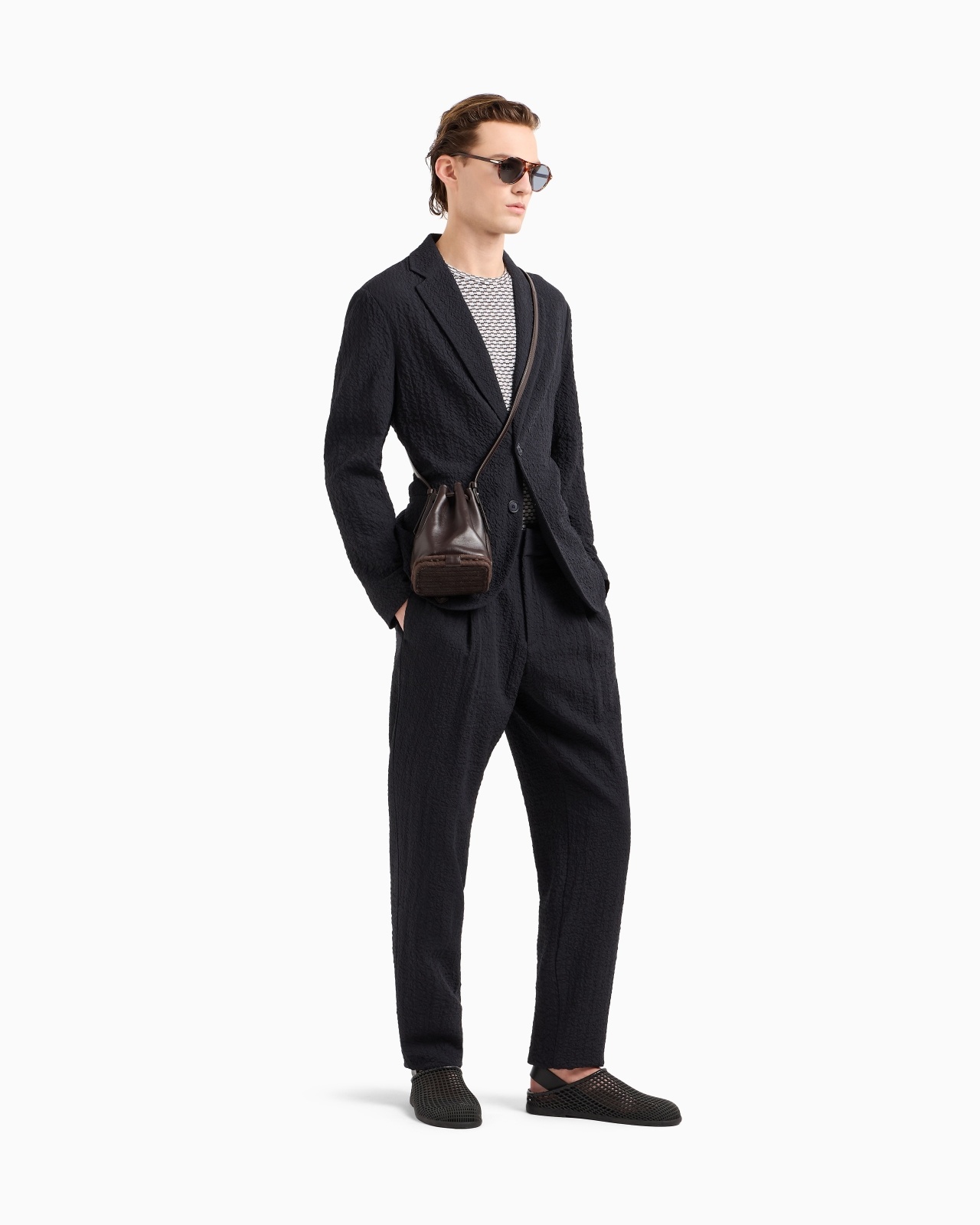 SINGLE-PLEAT STRETCH-WOOL TROUSERS - 2