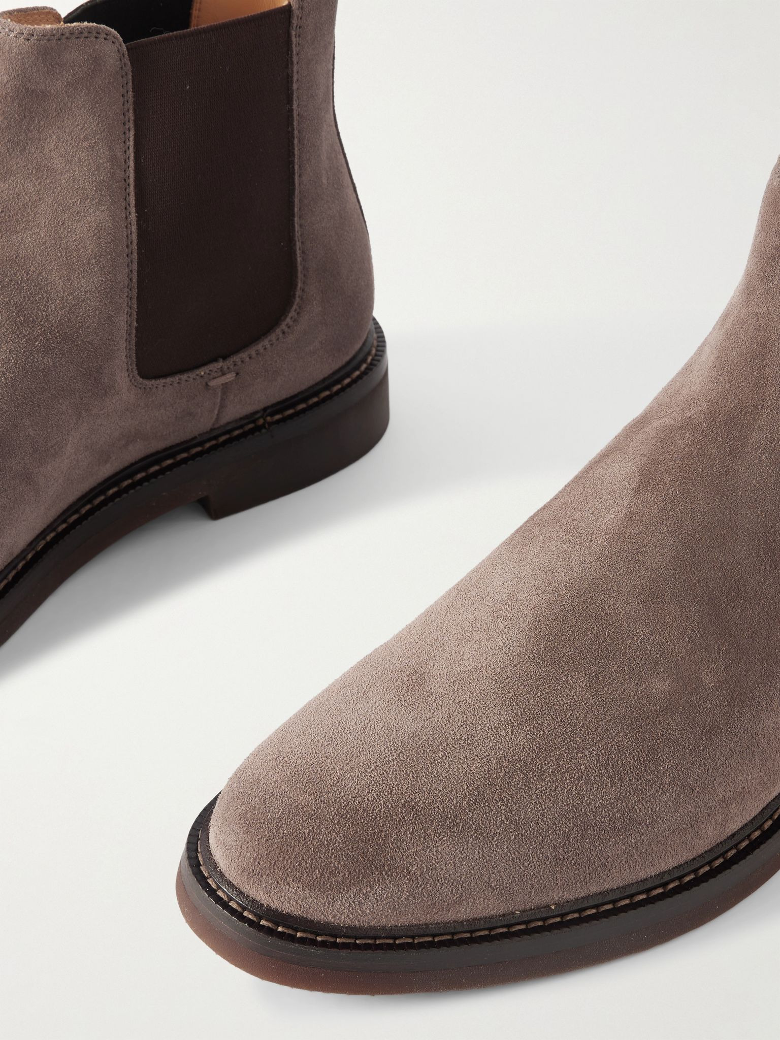 Suede Chelsea Boots Taupe - 5