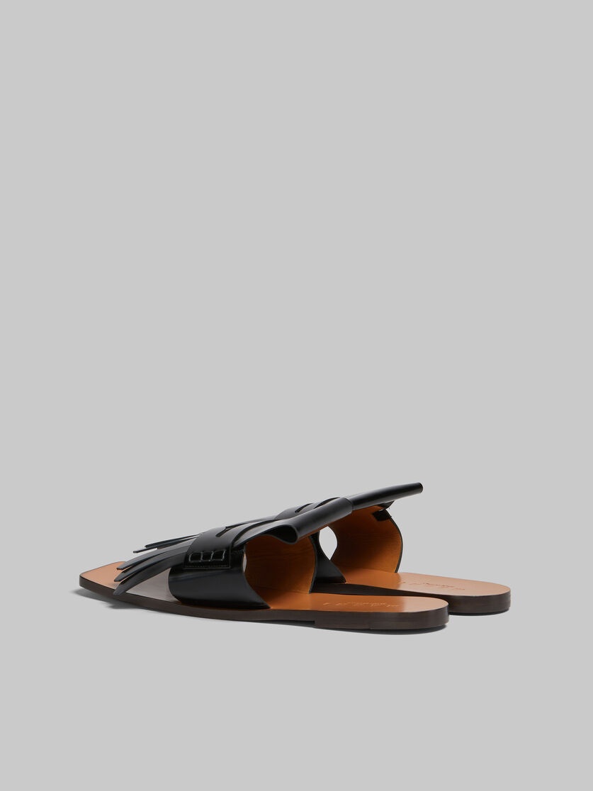 BLACK LEATHER BAMBI SANDAL - 3