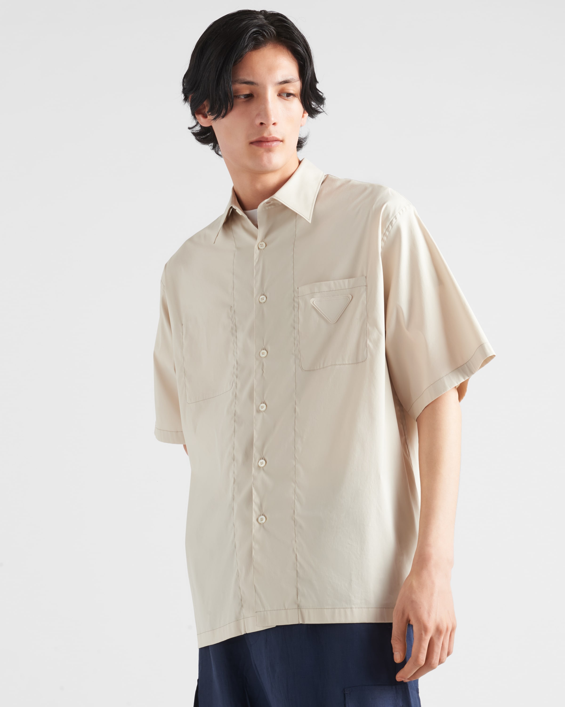 Short-sleeved stretch cotton shirt - 3