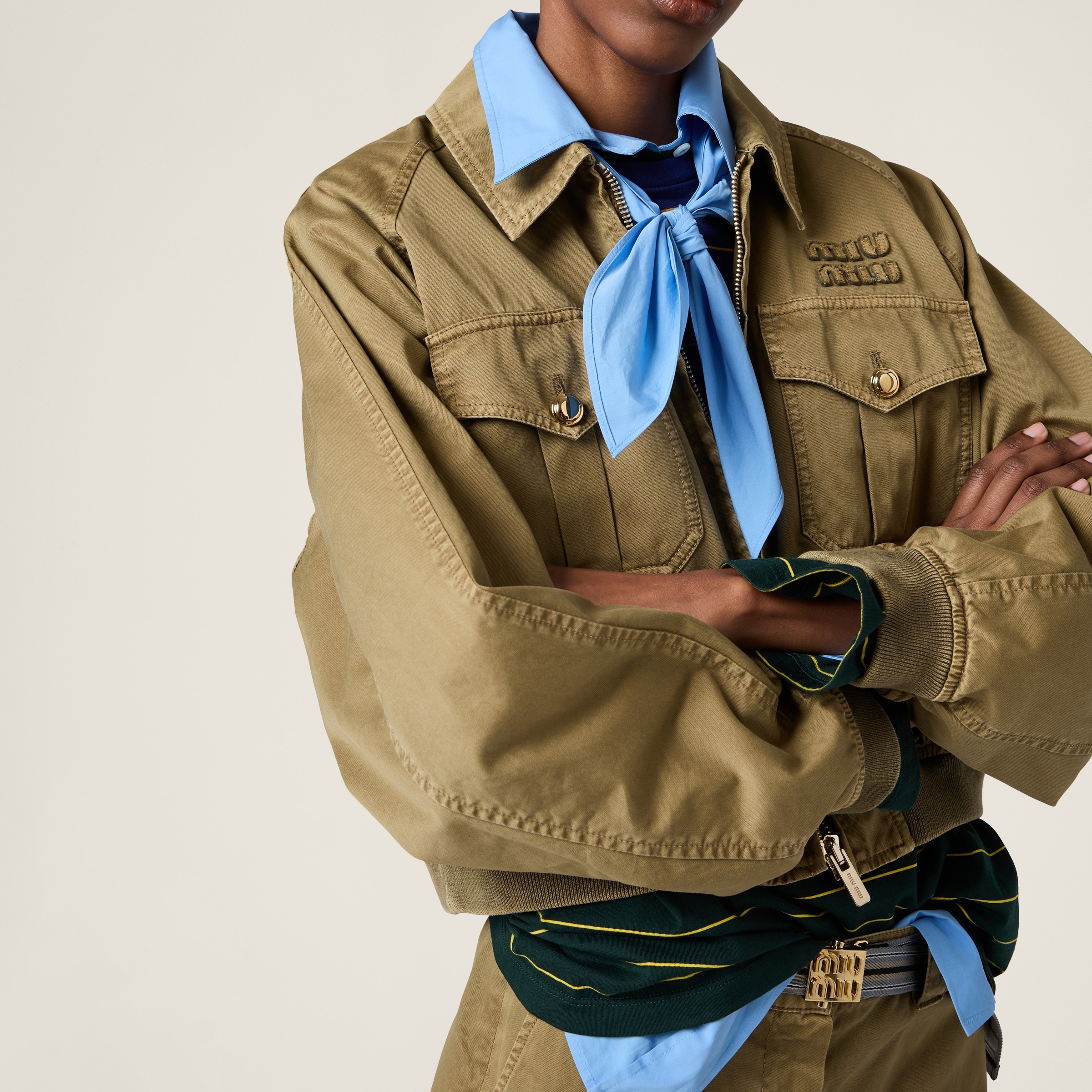 ジャケット MiuMiu FW25 Miu Miu Cotton Jacket (ML1263SOOO 1BMS F0237) Miu Miu Cotton Jacket in Blue | Lyst