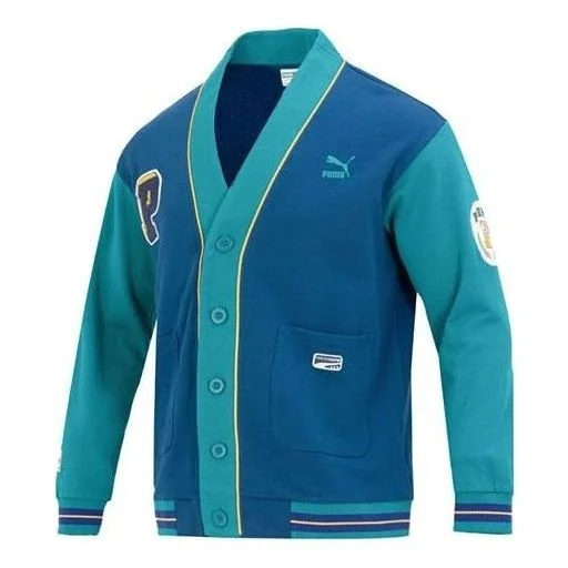 PUMA Team Badge V-neck Jacket 'Teal' 677374-45 - 1