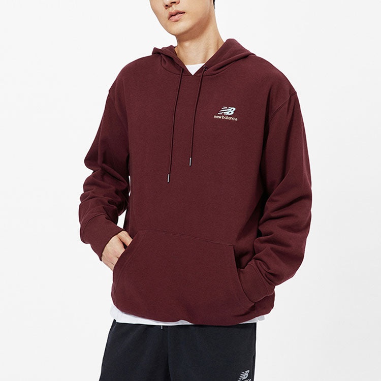 New Balance Embroidered Logo Sports Pullover Wine Red AMT11550-NBY - 3