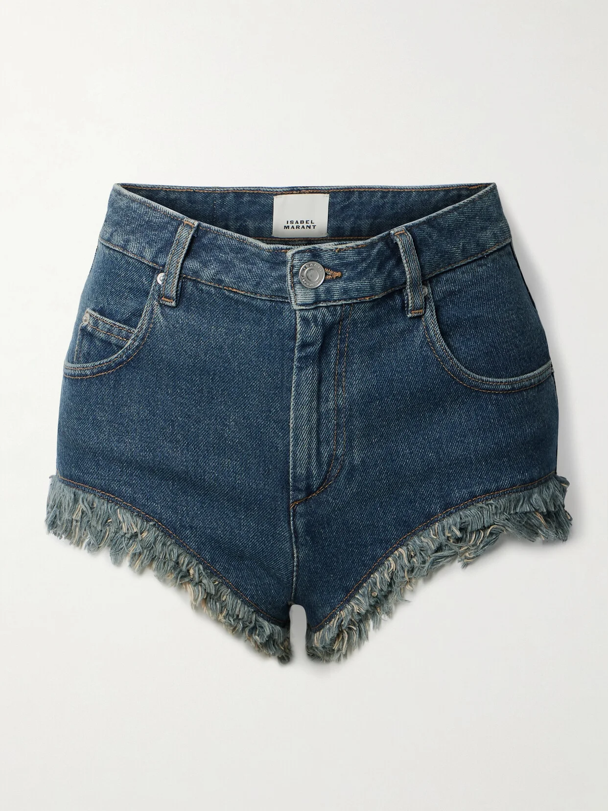 Eneidao Fringed Denim Shorts - 1