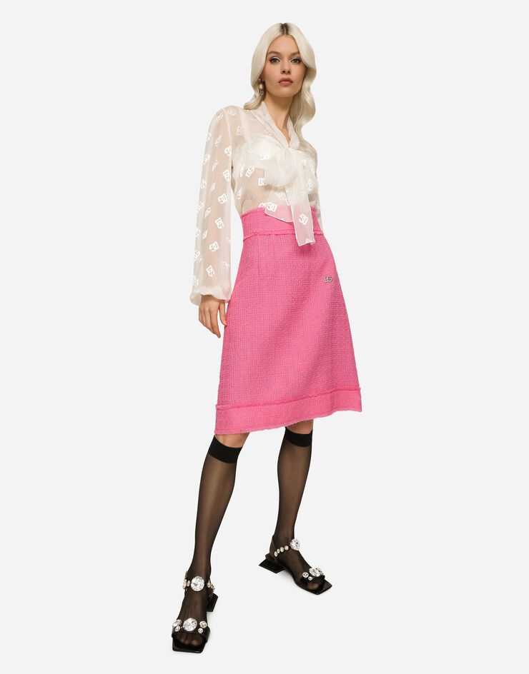 Raschel tweed midi skirt - 5