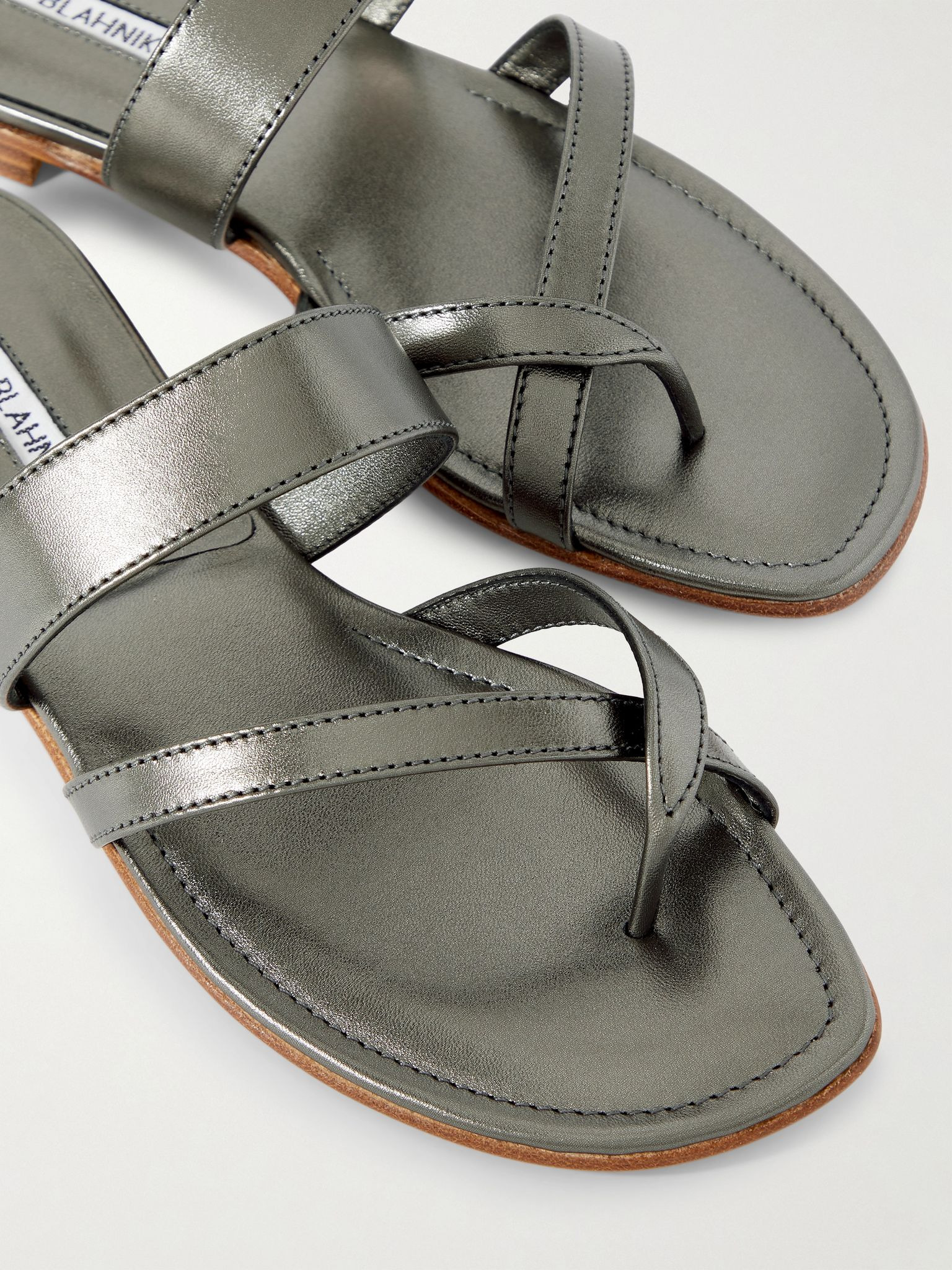 Susa metallic leather sandals Silver - 4
