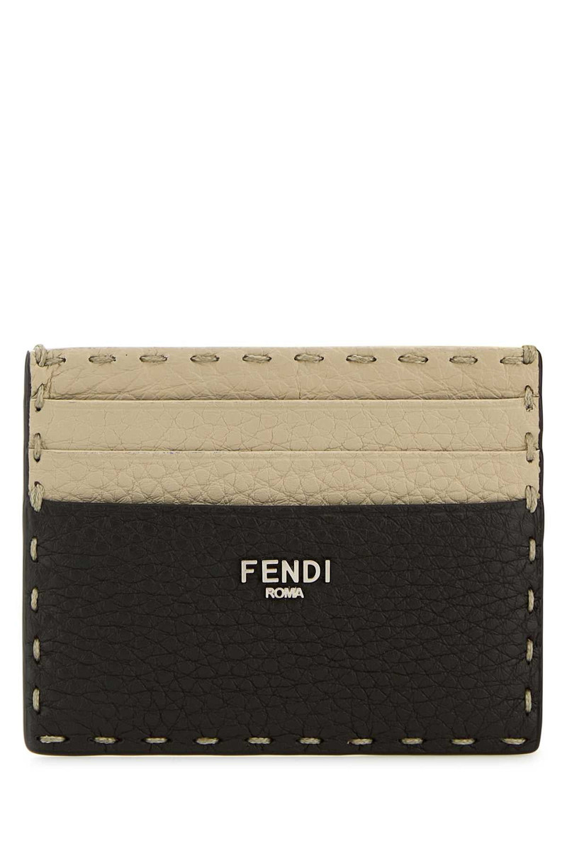 Fendi Men Two-Tone Leather Sellerie Card Holder - 1