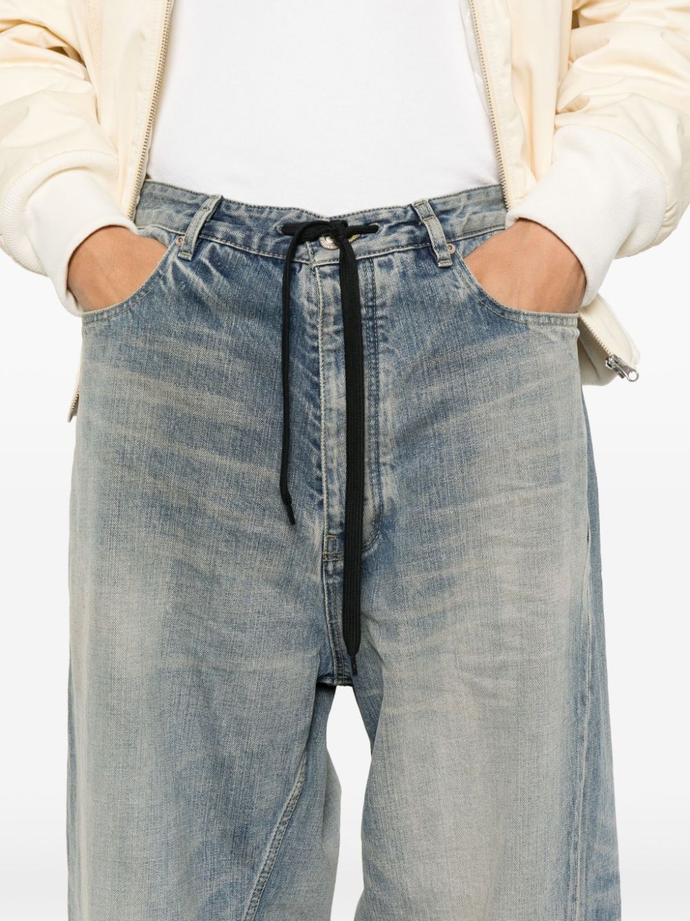 twisted wide-leg jeans - 6