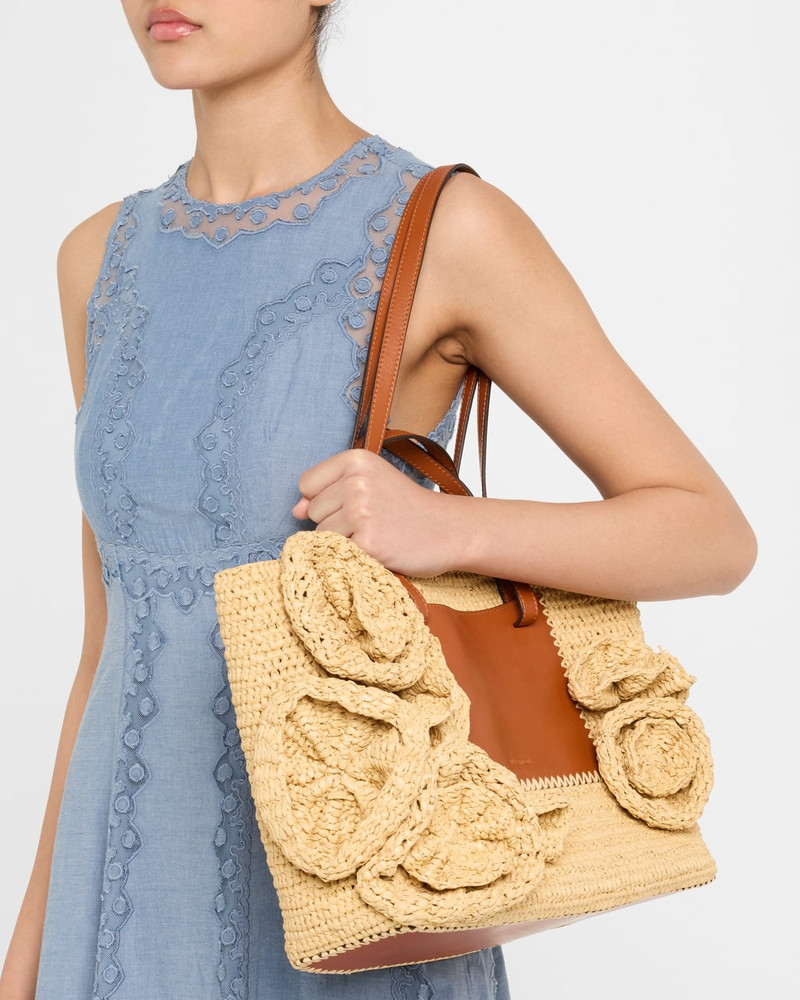 ULLA JOHNSON Lali Floral Crochet Tote Bag outlook