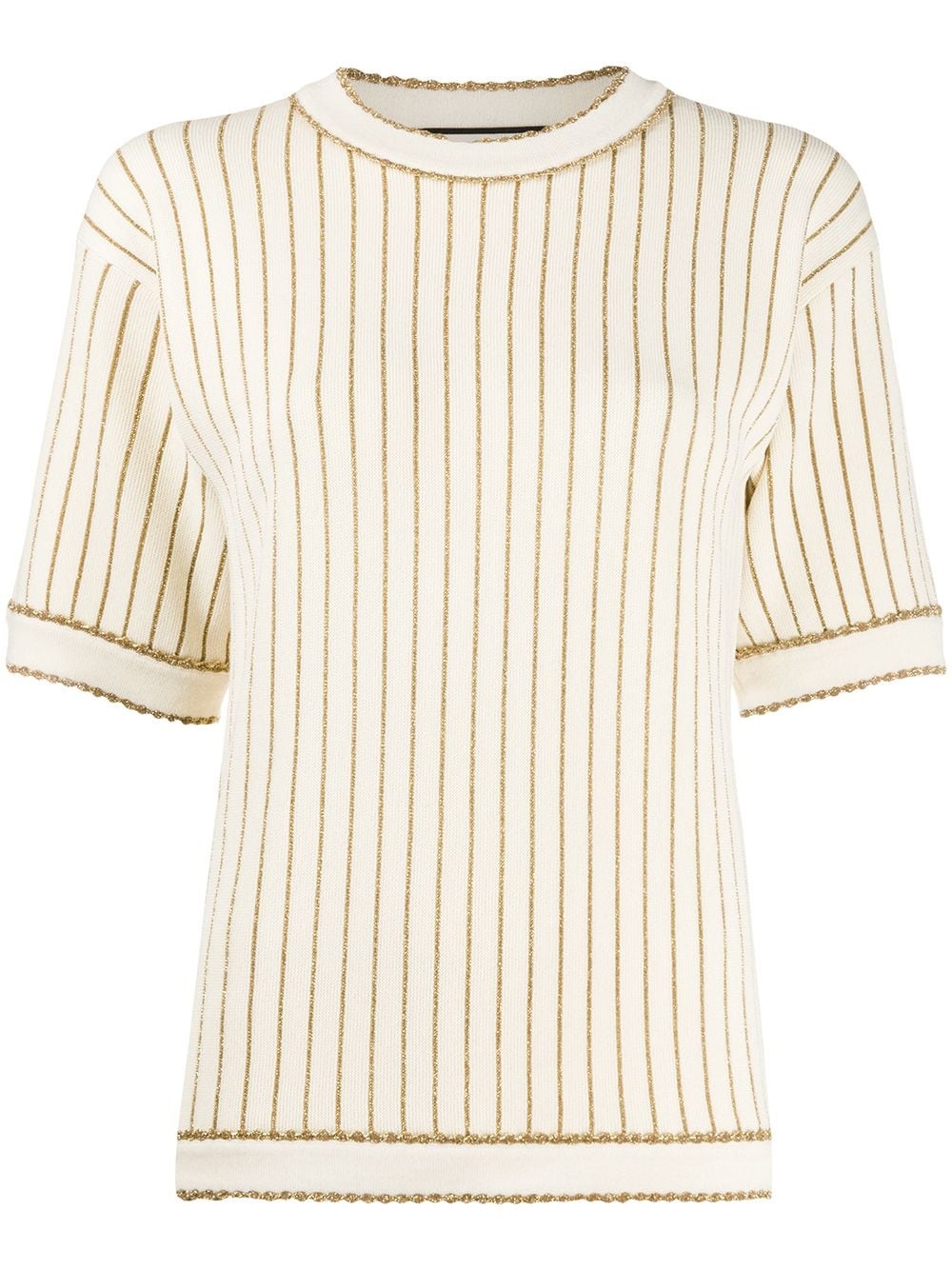 metallic pinstripe knitted top - 1