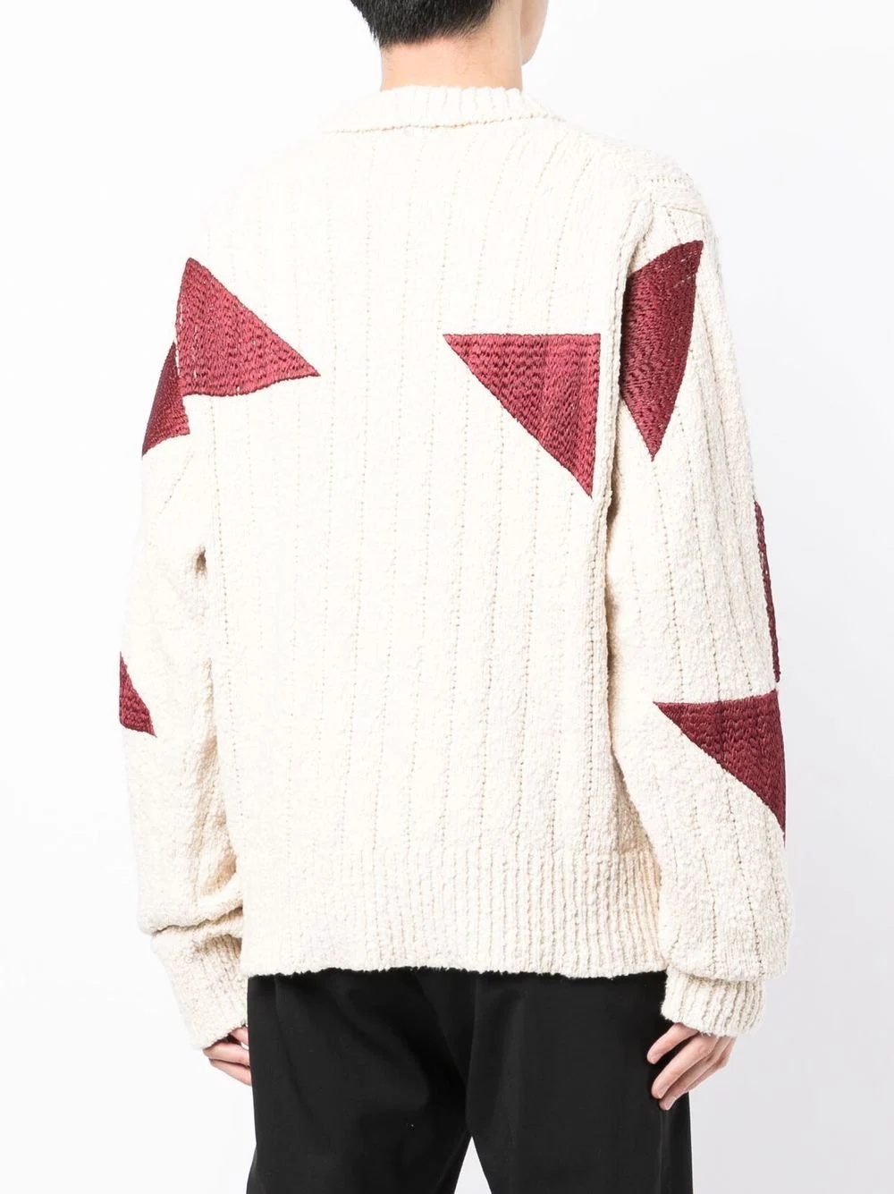 geometric crew-neck jumper - 4