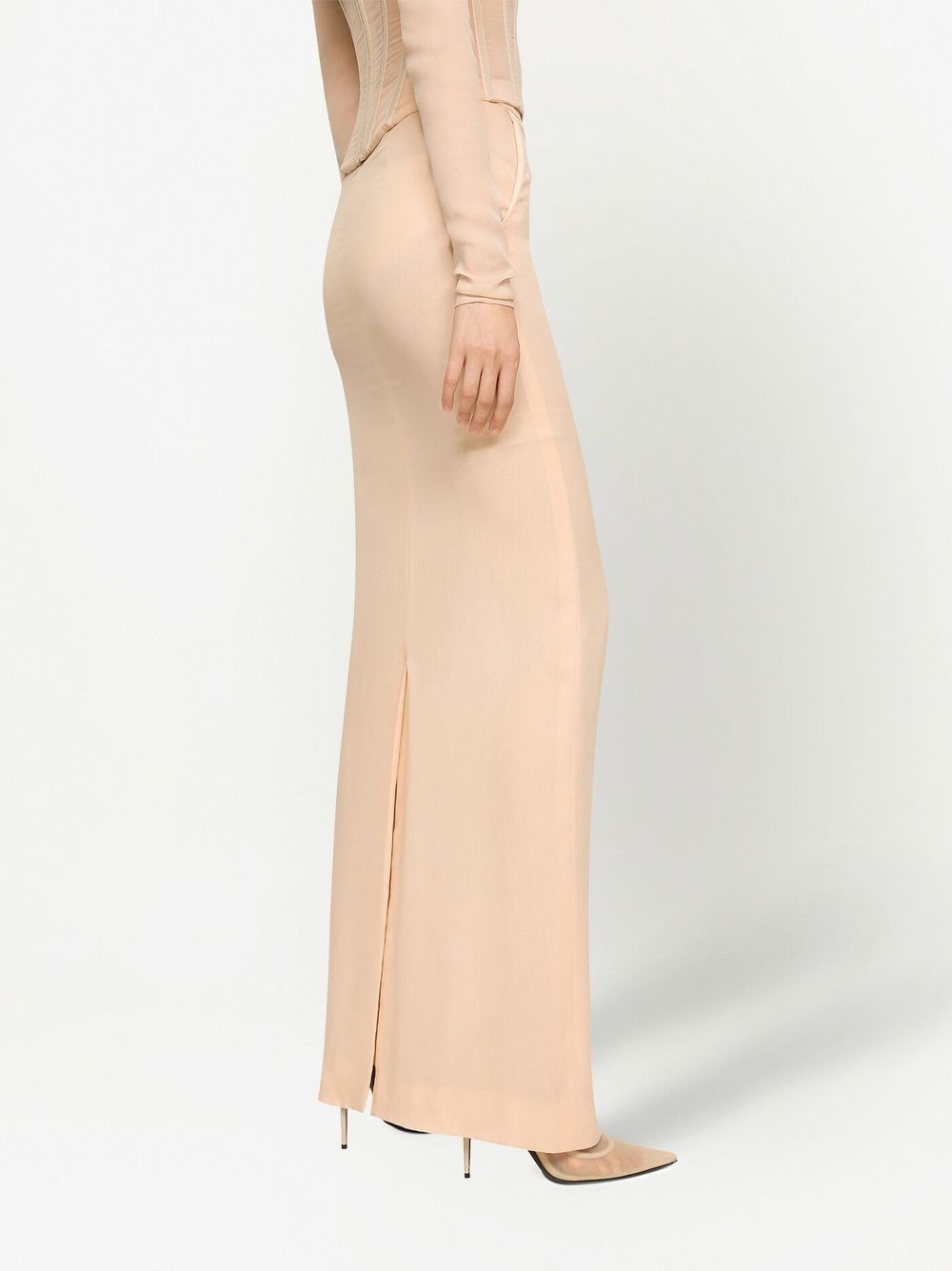 KIM DOLCE&GABBANA floor-length stretch-silk skirt - 5