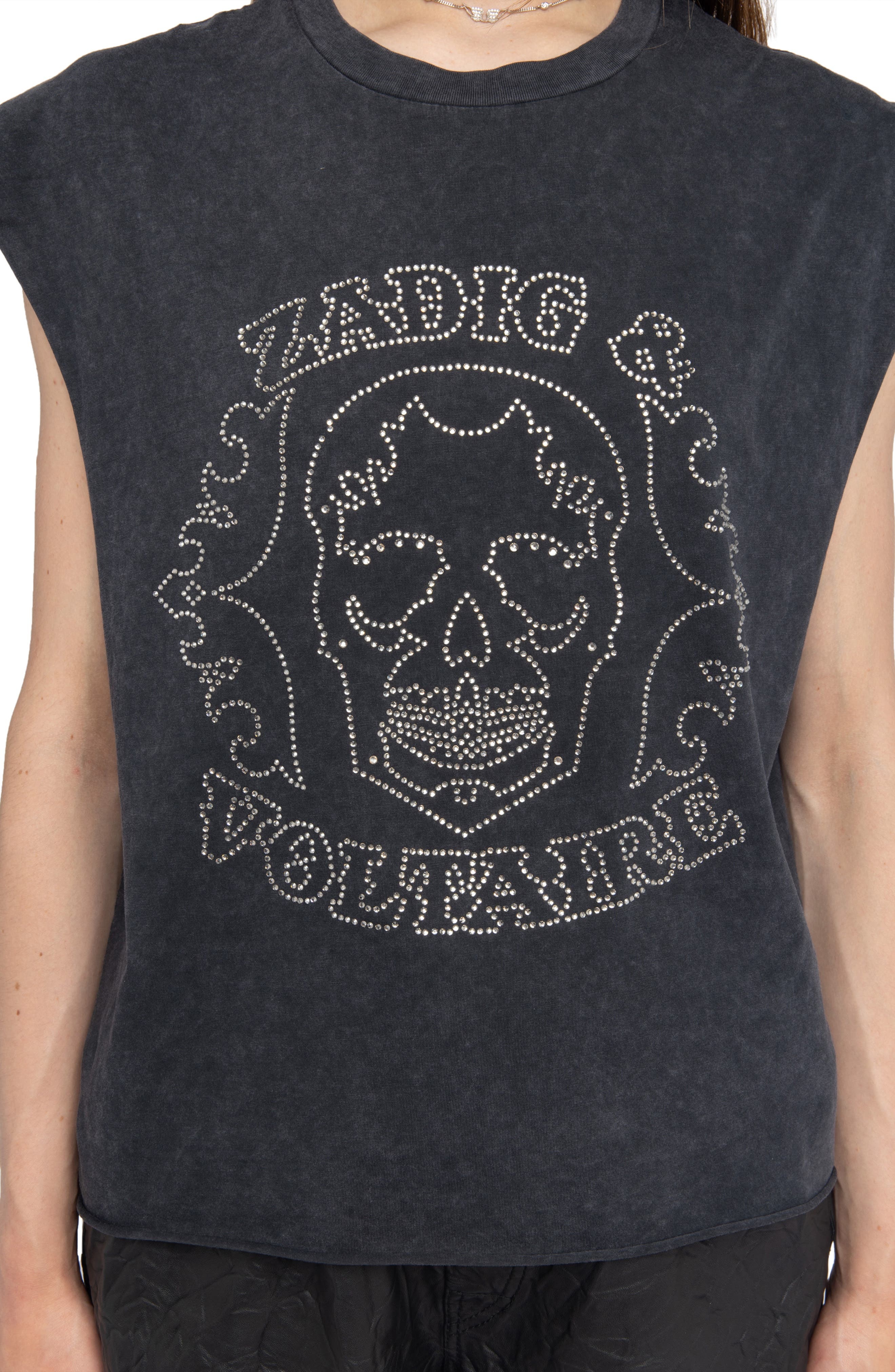 Zadig & Voltaire Cloe Strass Skull T-Shirt in Black at Nordstrom - 4