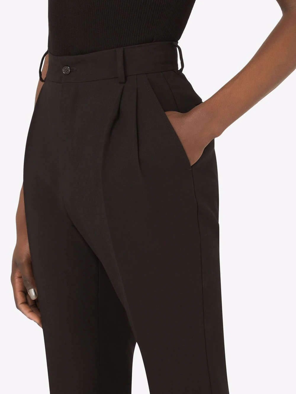 high-waisted tailored trousers - 5